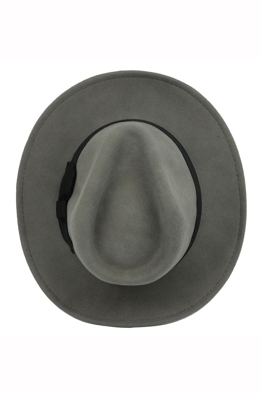 Crushable Fedora 100% Wool Wide Brim Grey Hat