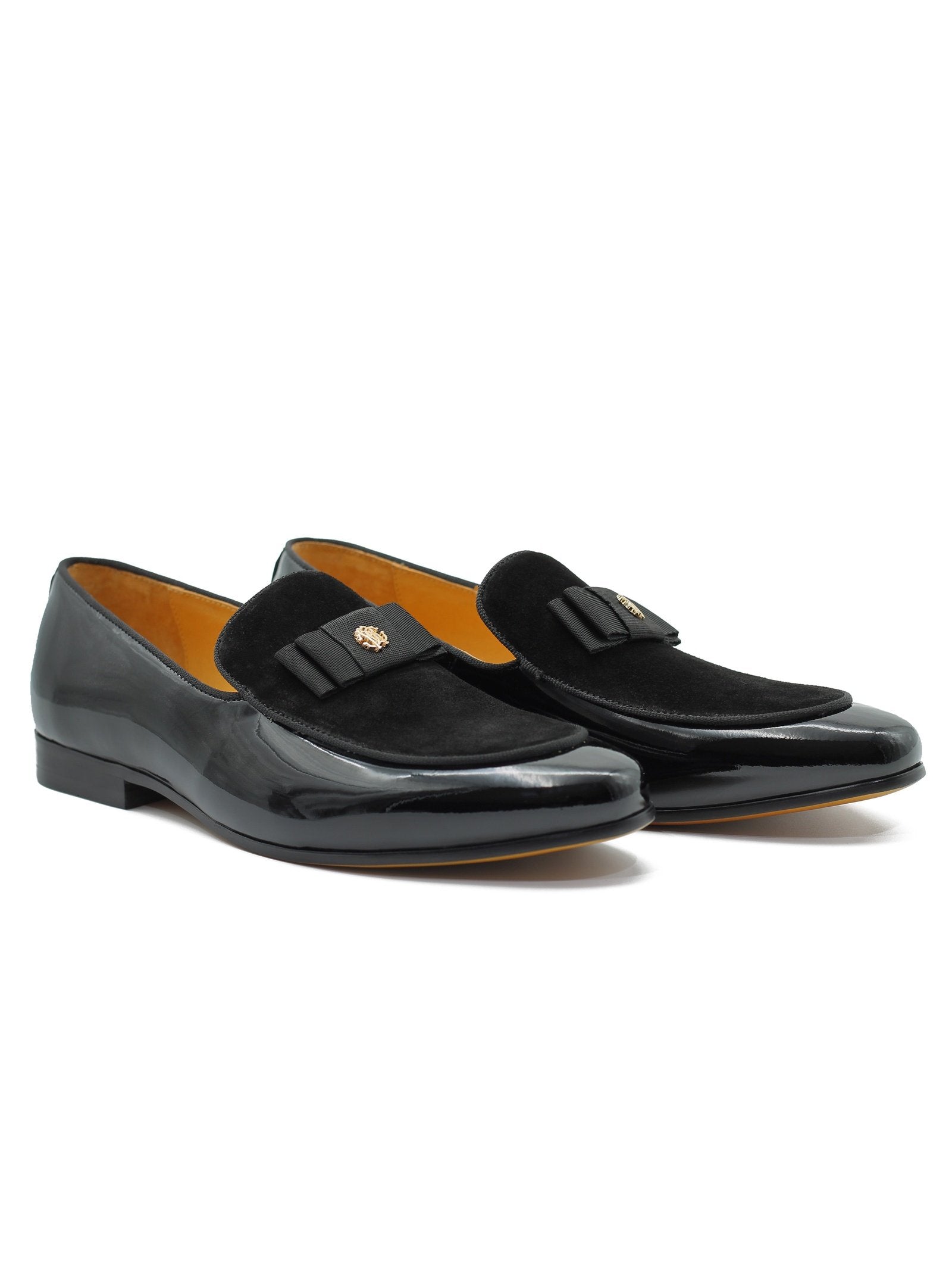 BLACK PATENT BOW LOAFER