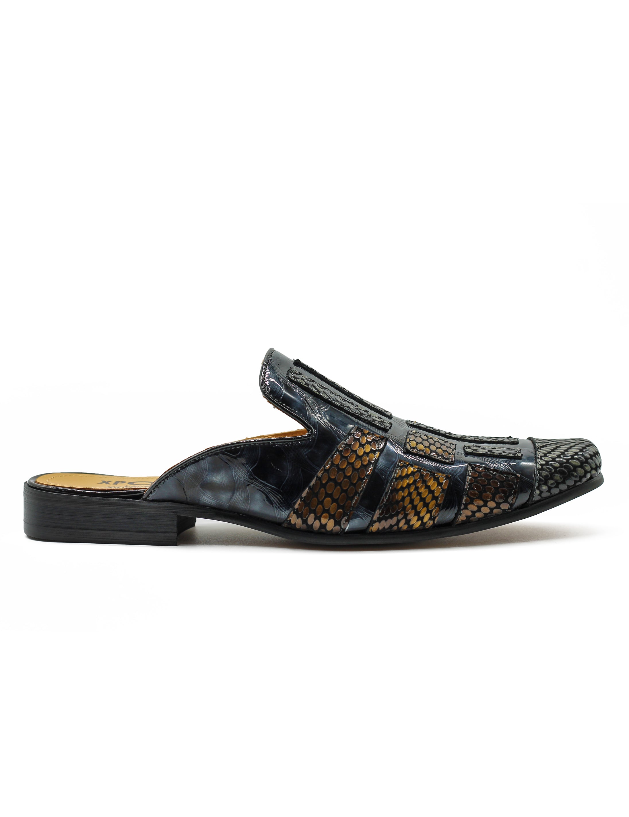 Real Leather Half Shoes Detailed Print Loafers