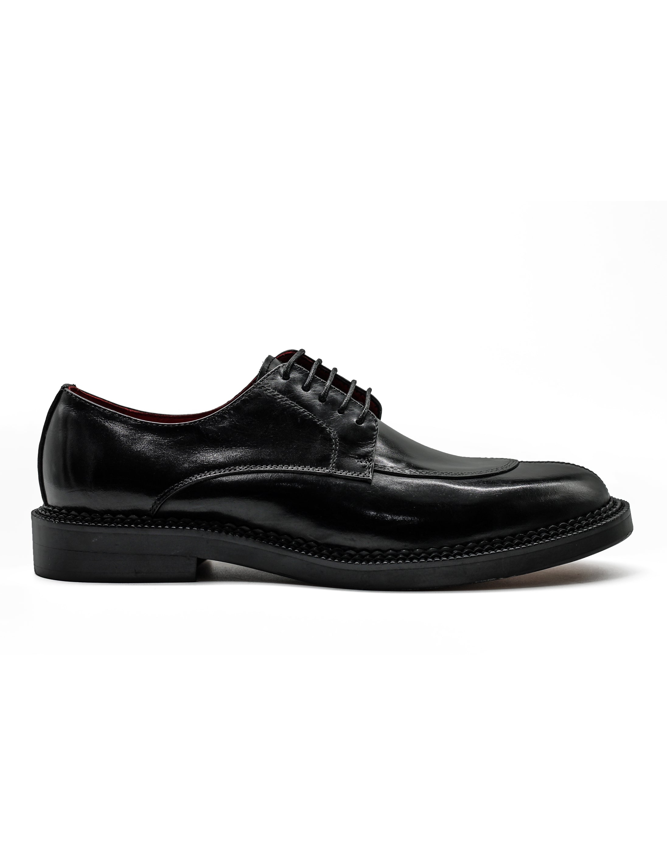 Mens Black Leather Split Toe Derby Shoes