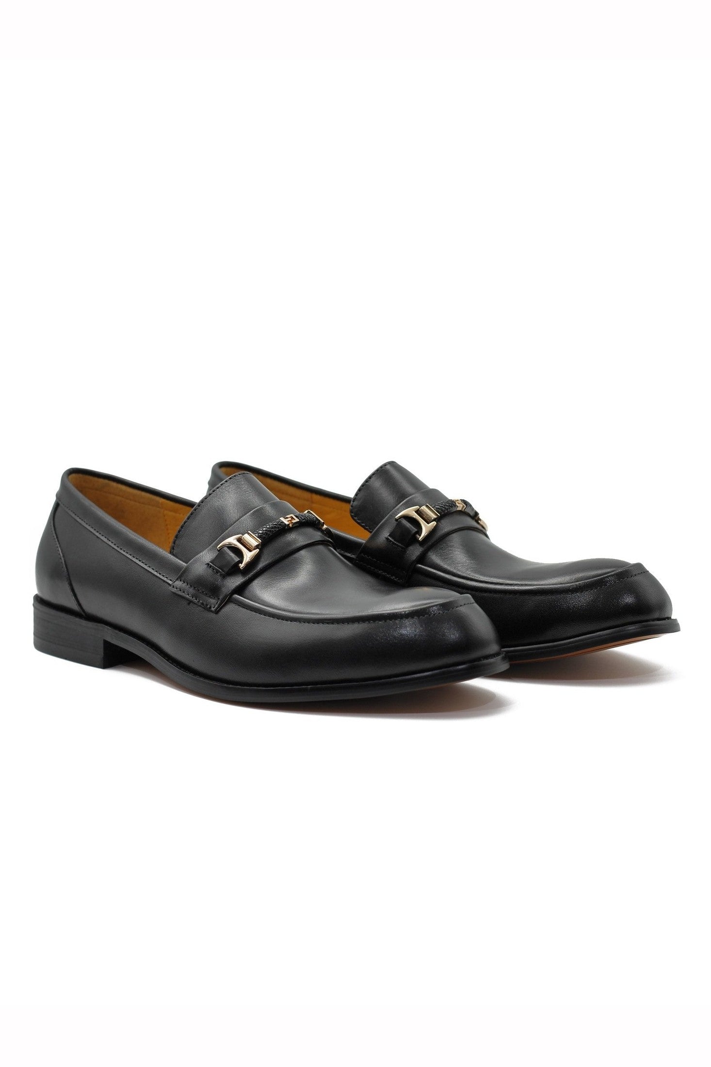 ORNAMENT BUCKLE LOAFERS BLACK