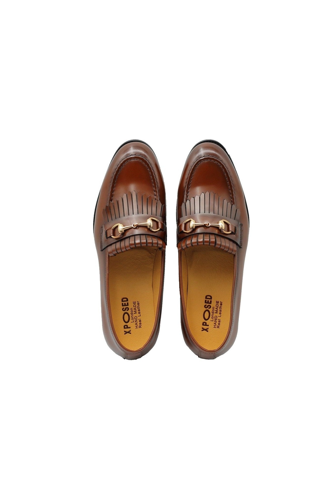 FRINGE KILTIE LOAFERS SNAFFLE BIT IN BROWN