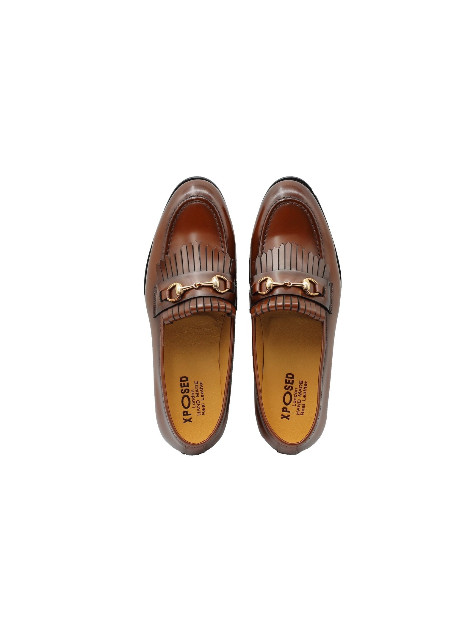 FRINGE KILTIE LOAFERS SNAFFLE BIT IN BROWN