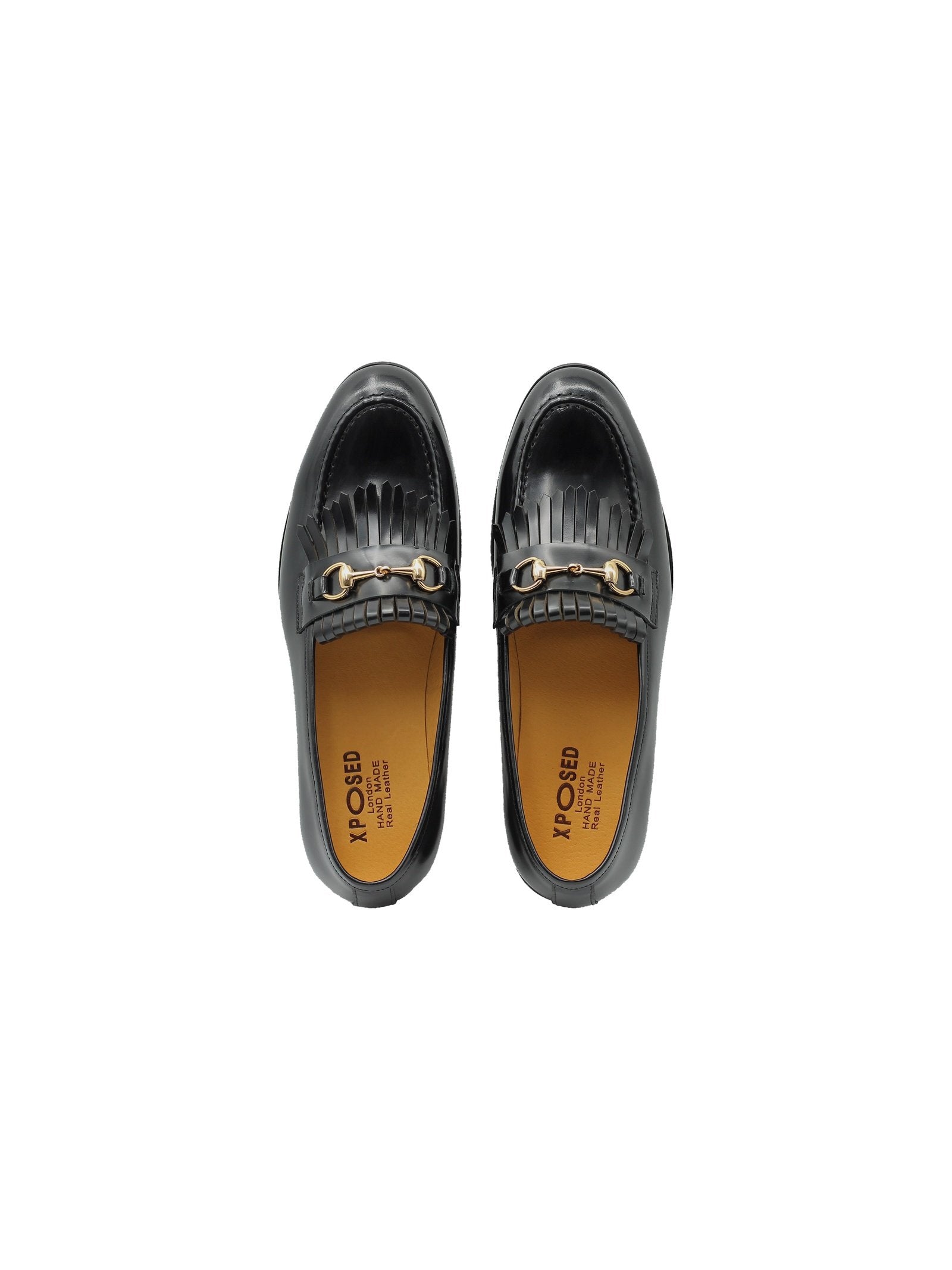 FRINGE KILTIE LOAFERS SNAFFLE BIT IN BLACK