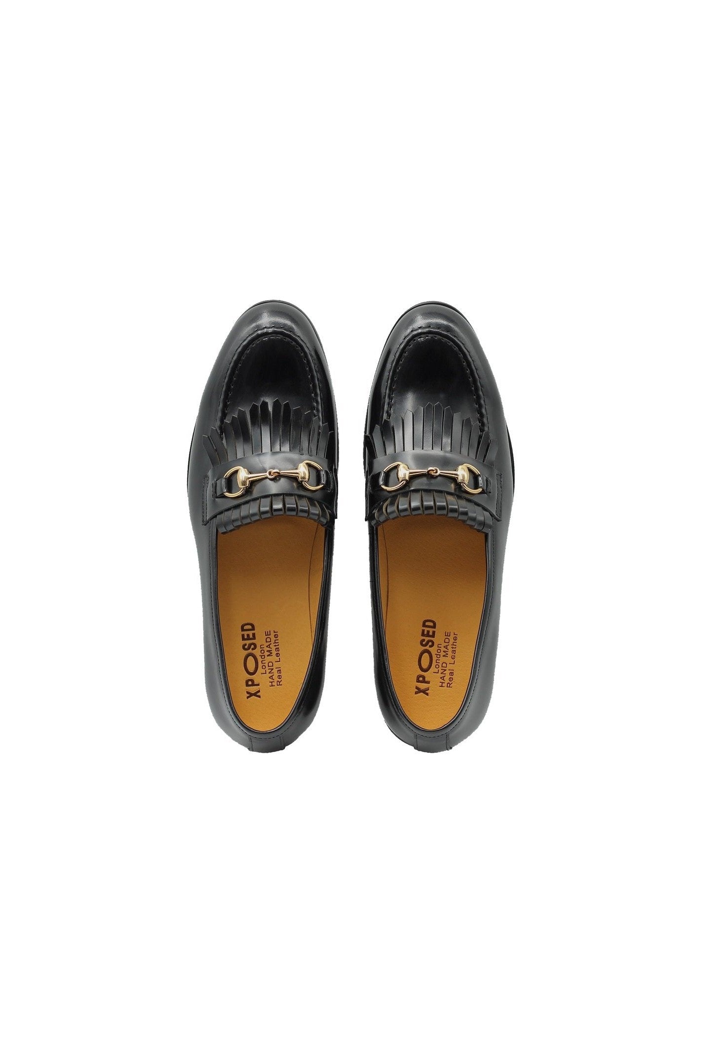 FRINGE KILTIE LOAFERS SNAFFLE BIT IN BLACK