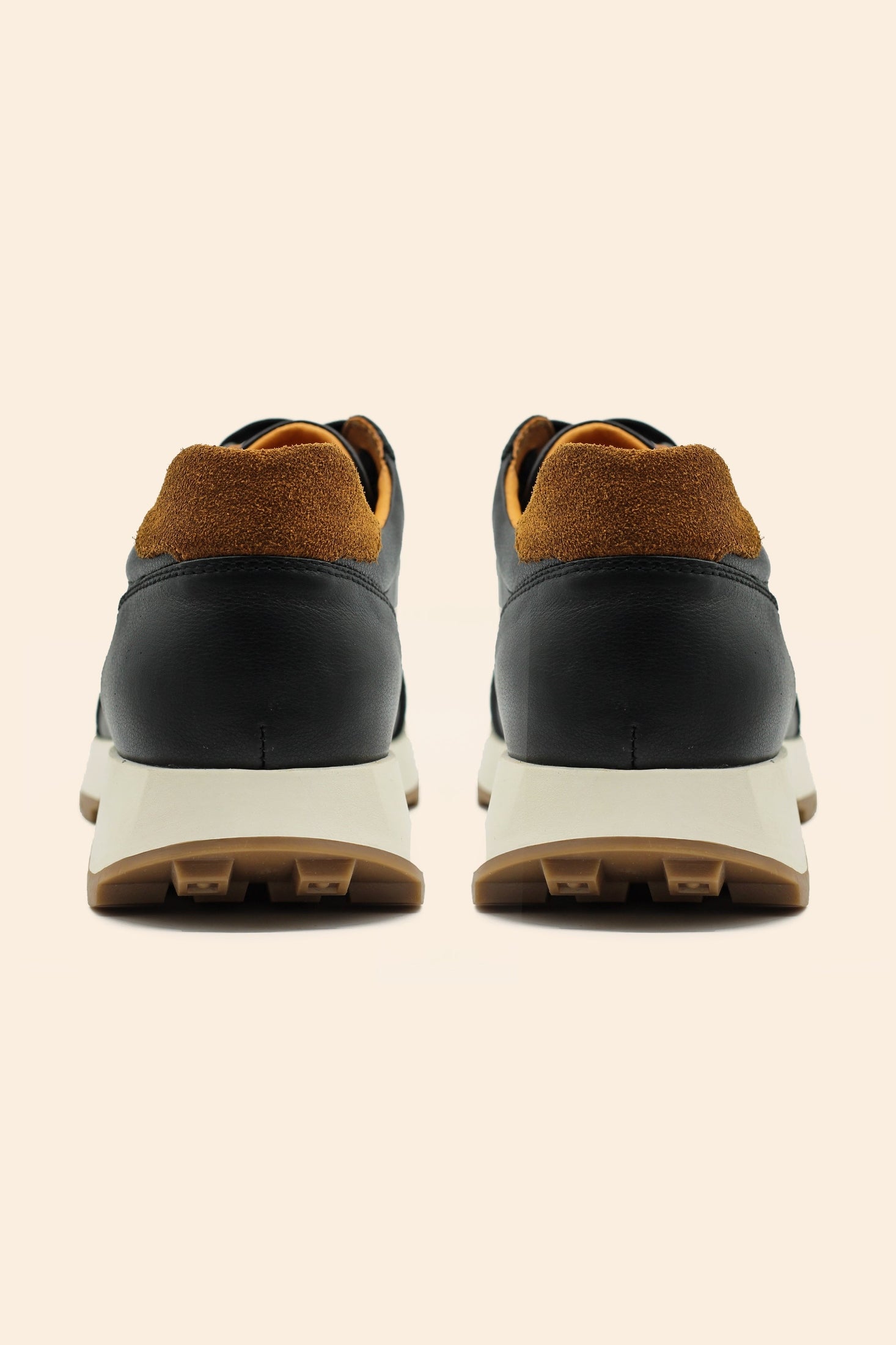 Men’s Real Leather & Suede Trainers in Black