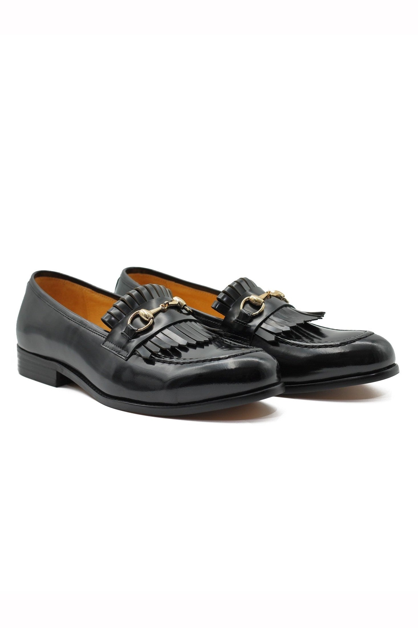 FRINGE KILTIE LOAFERS SNAFFLE BIT IN BLACK
