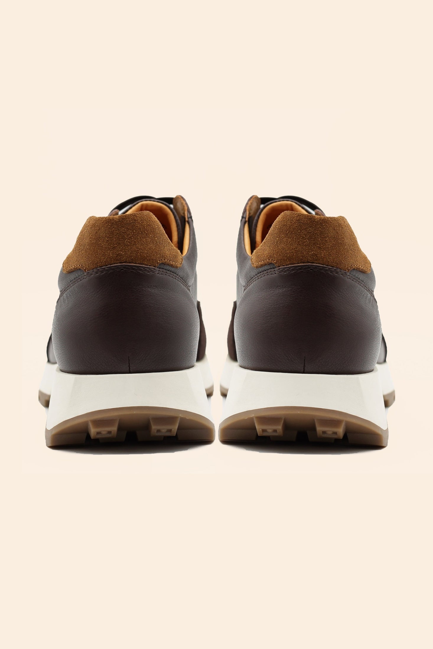 Men’s Brown Real Leather & Suede Trainers
