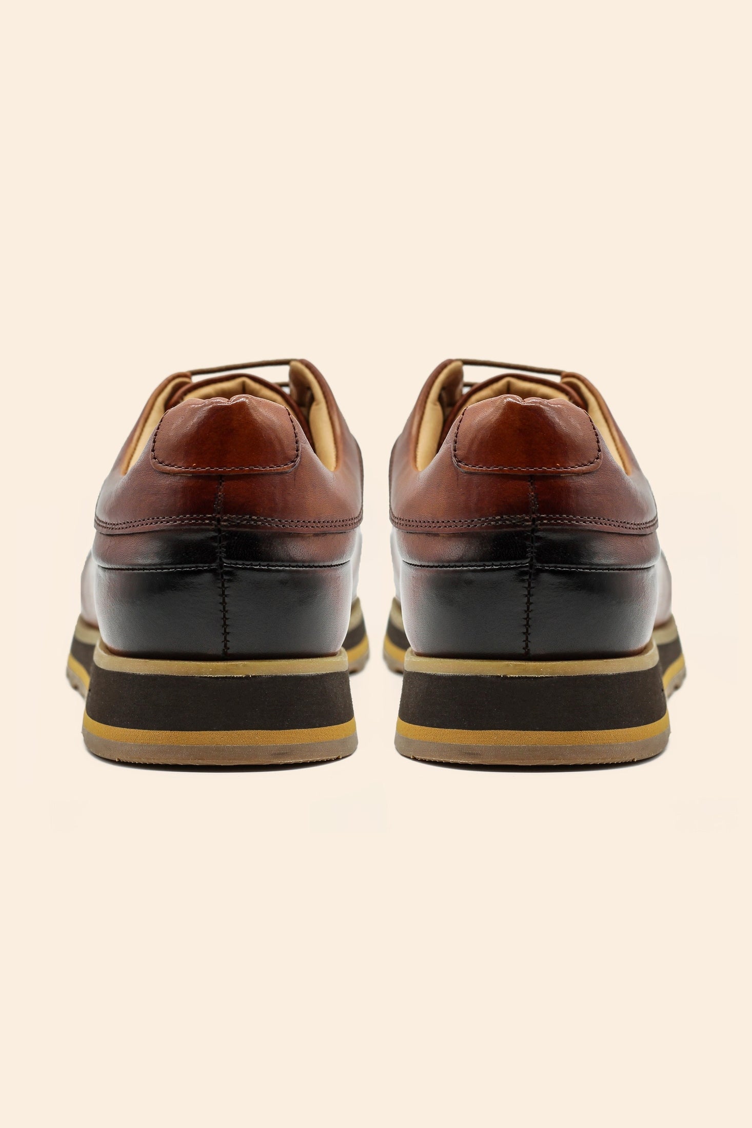 Men’s Tan Real Leather Trainers