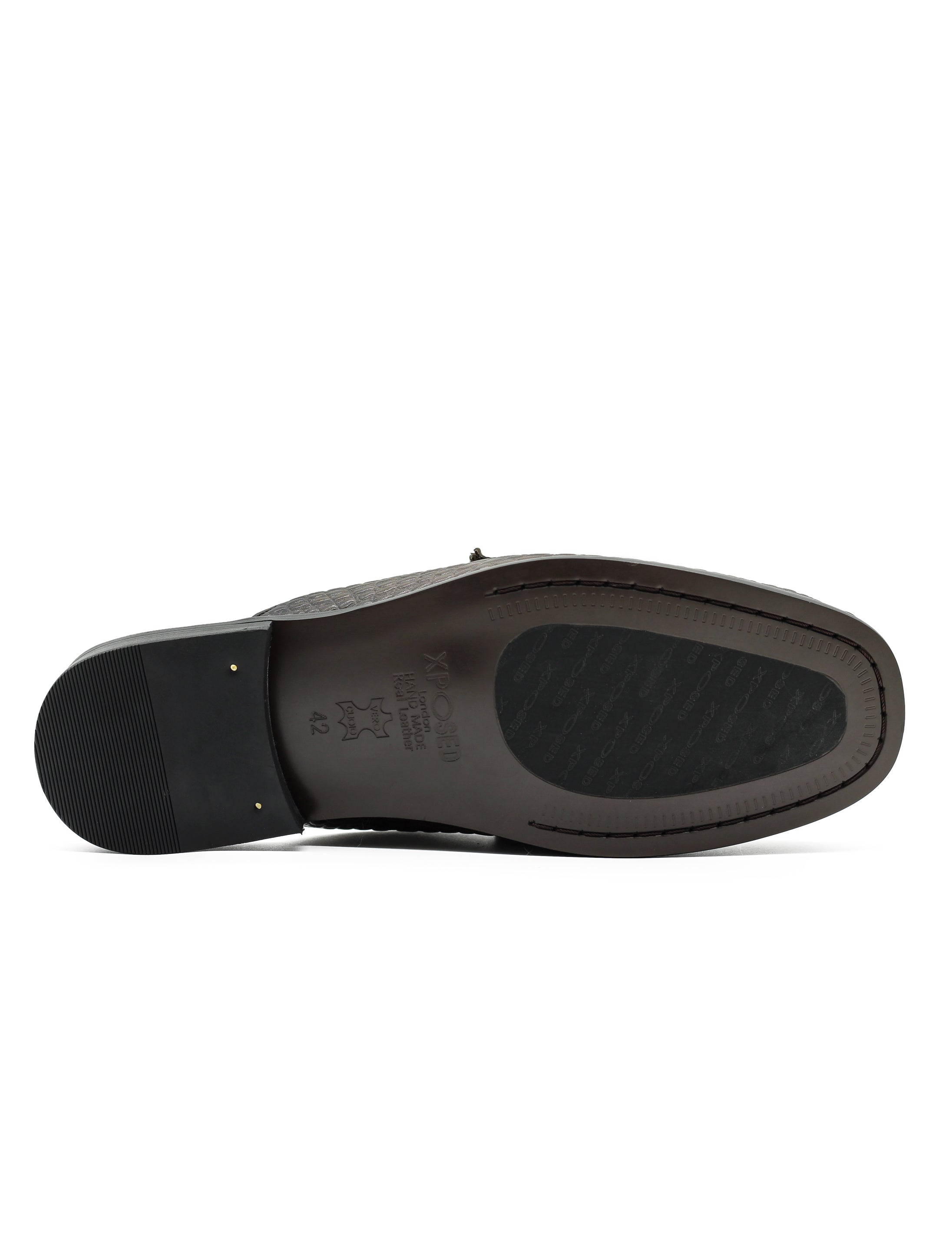 Brown Leather Backless Mules Half Shoes