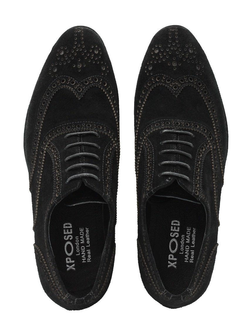 FULL BROGUE IN BLACK SUEDE