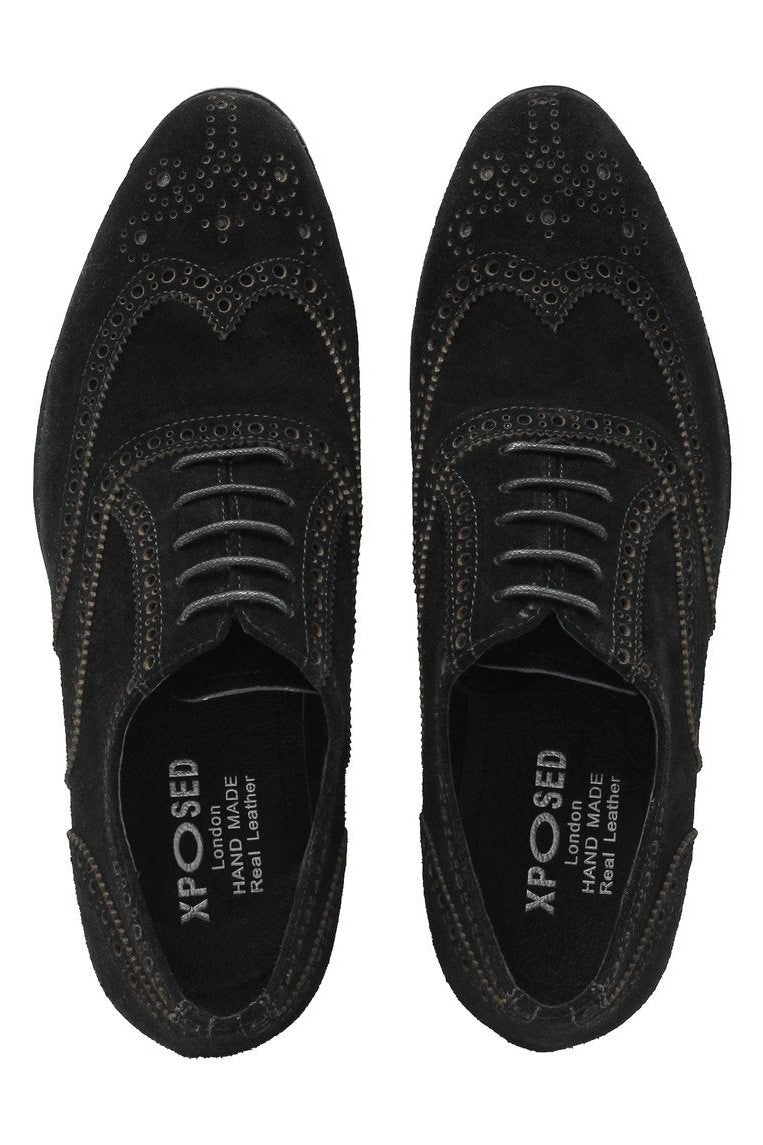 FULL BROGUE IN BLACK SUEDE