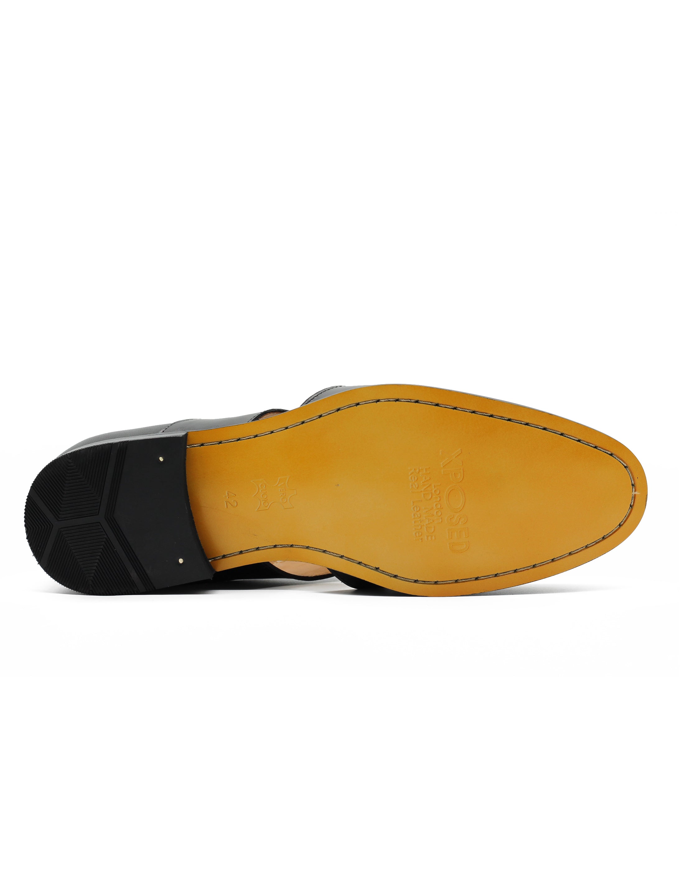 Polished Black Leather Sandals Closed Toe Shoes