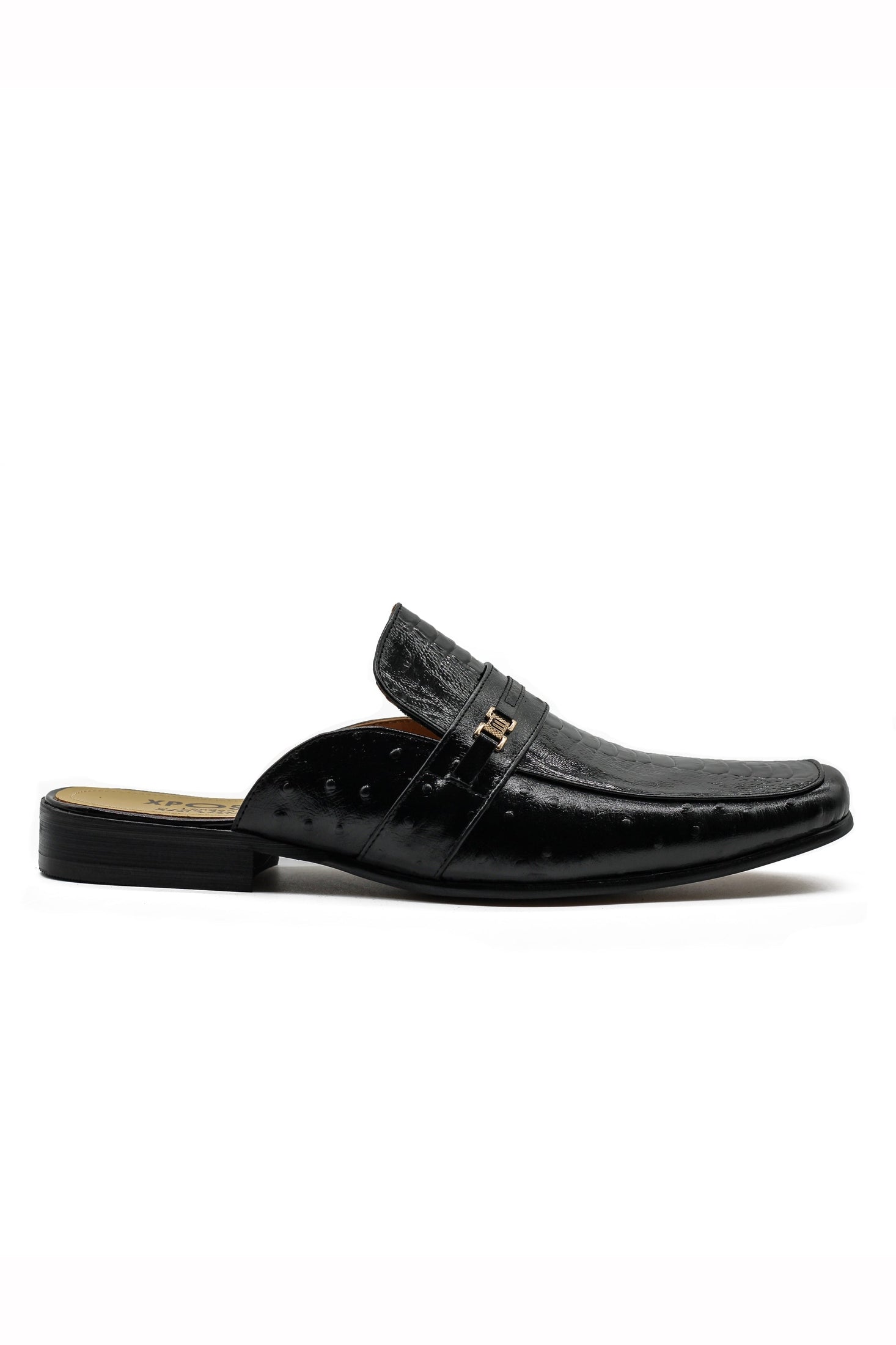 Patent Leather Print Backless Loafers