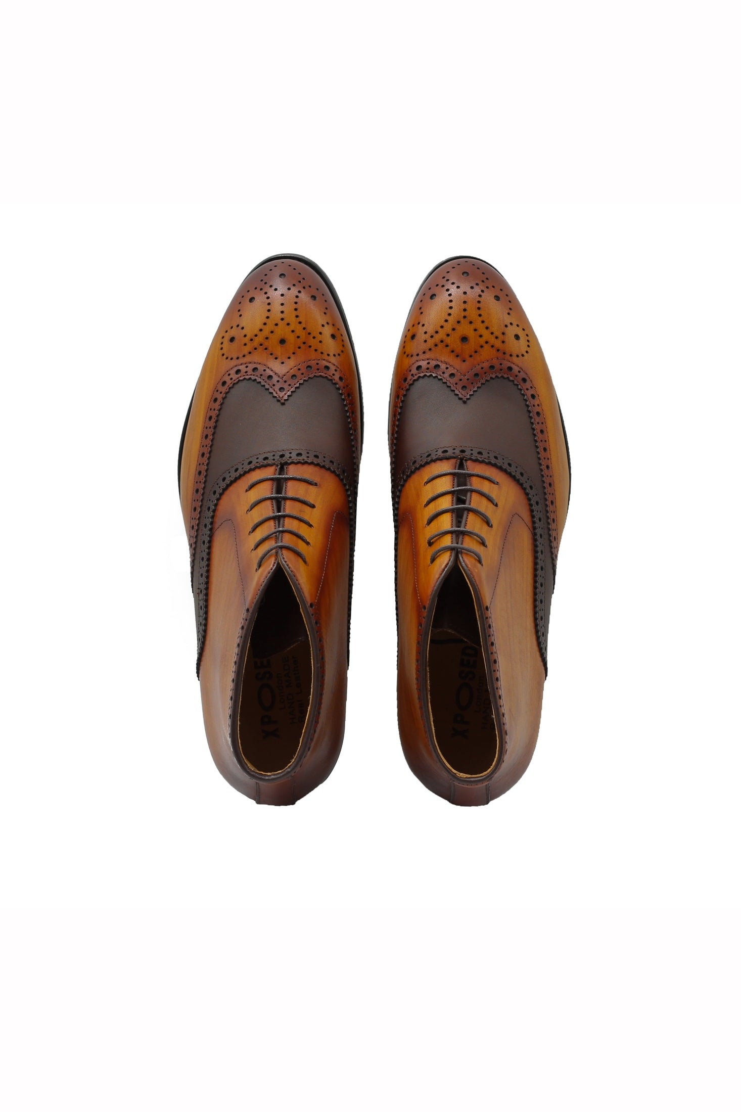 TWO TONE TAN BROGUES BOOTS