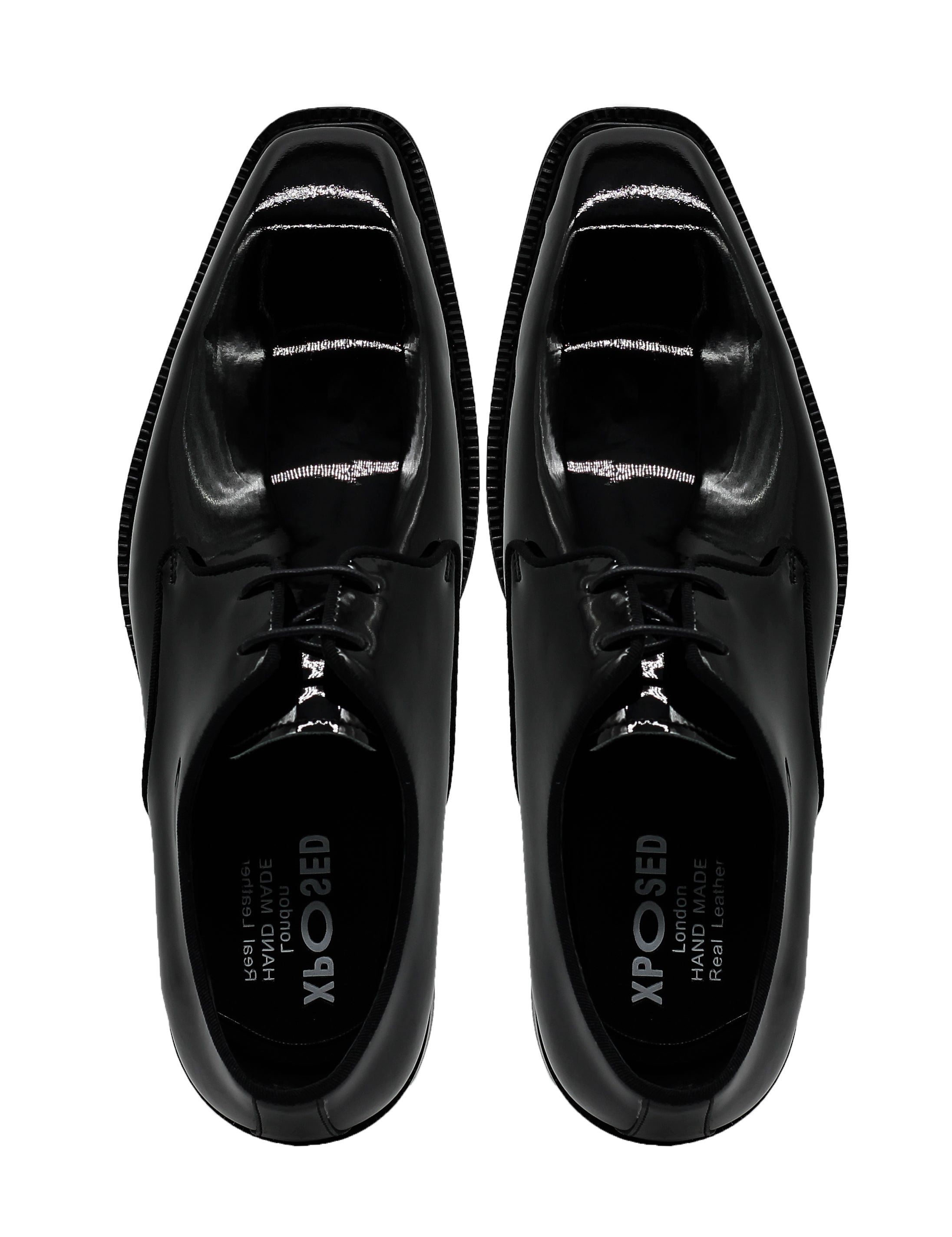 Whole cut Dress Shoes in Black Patent Leather