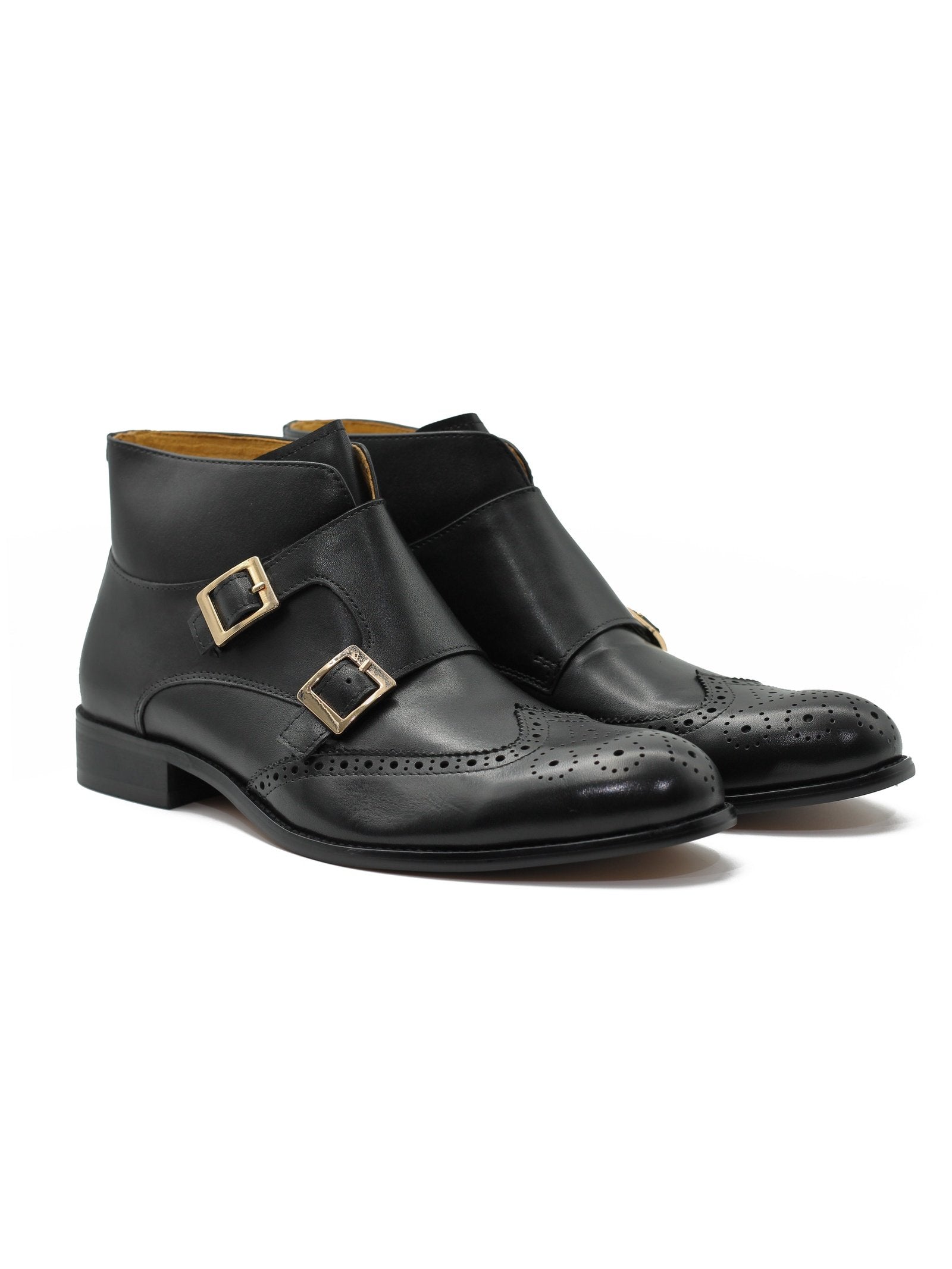 BLACK DOUBLE MONK BROGUES
