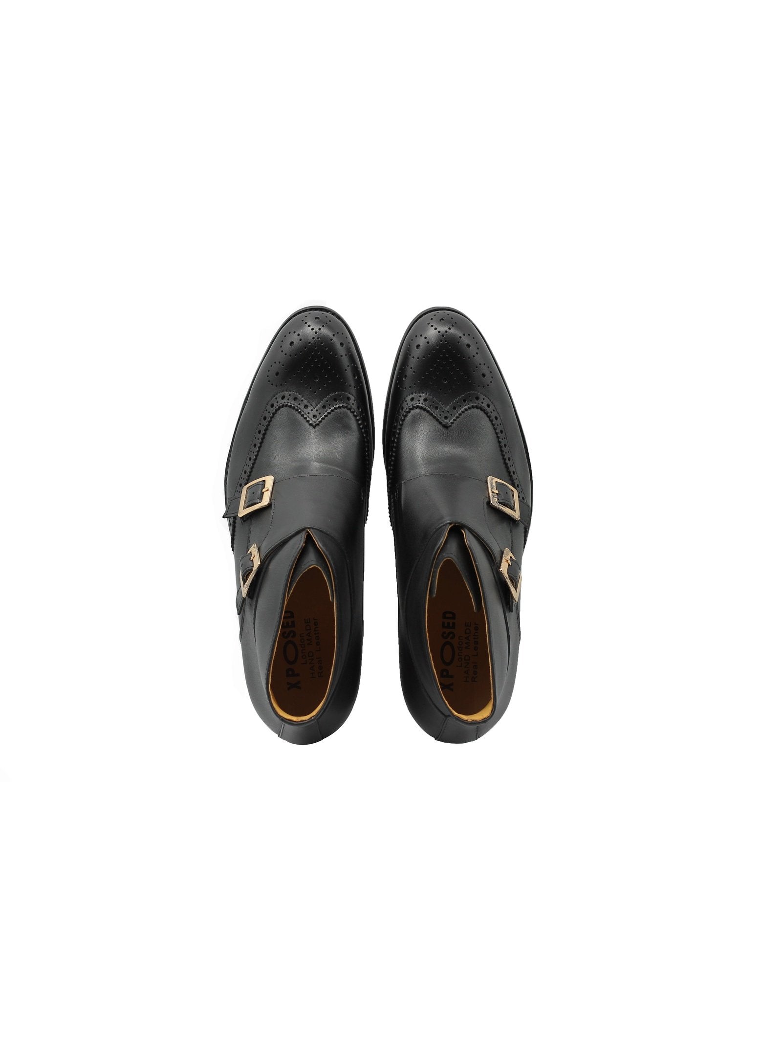 BLACK DOUBLE MONK BROGUES