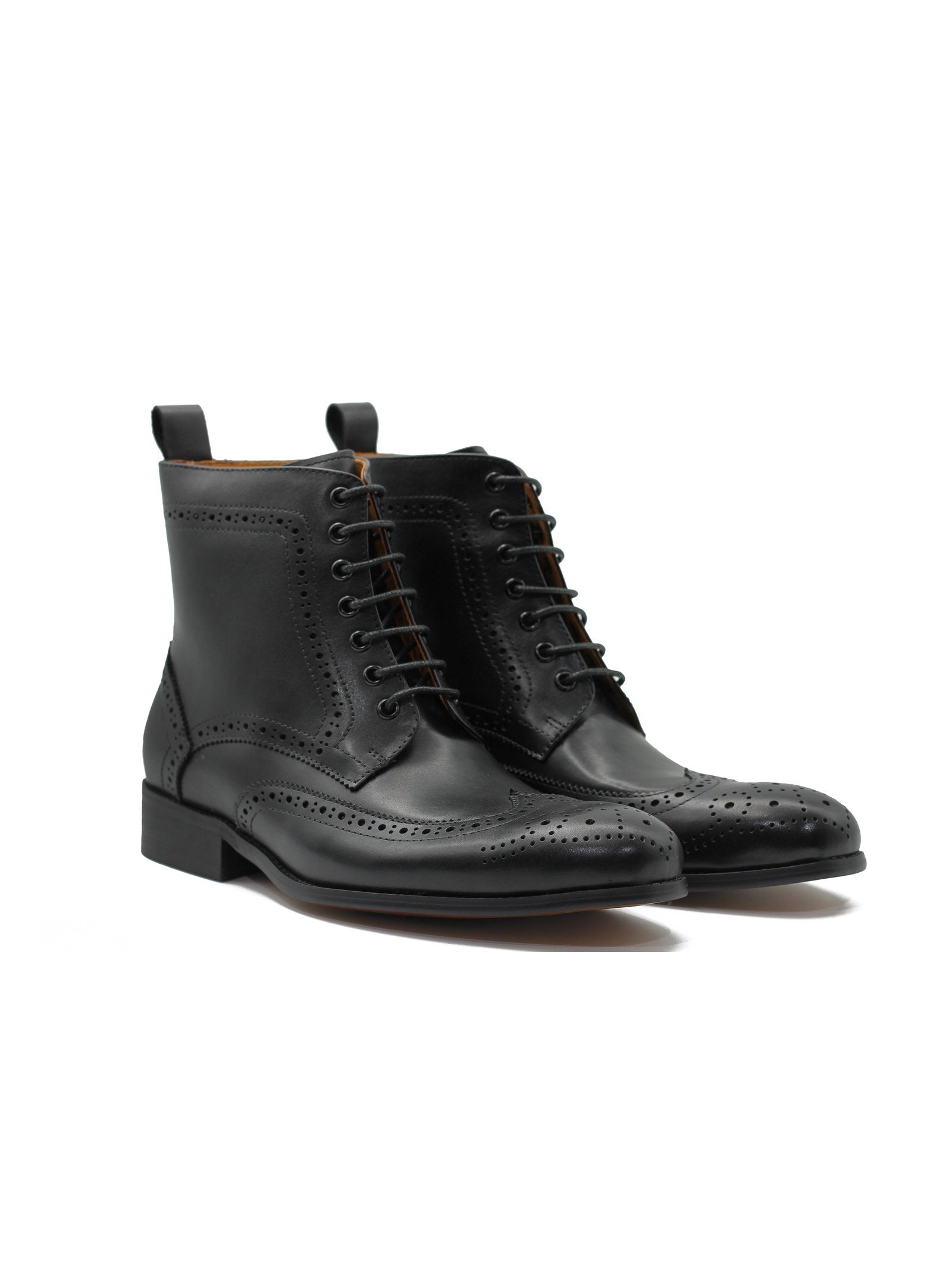 BLACK DERBY LEATHER BOOTS