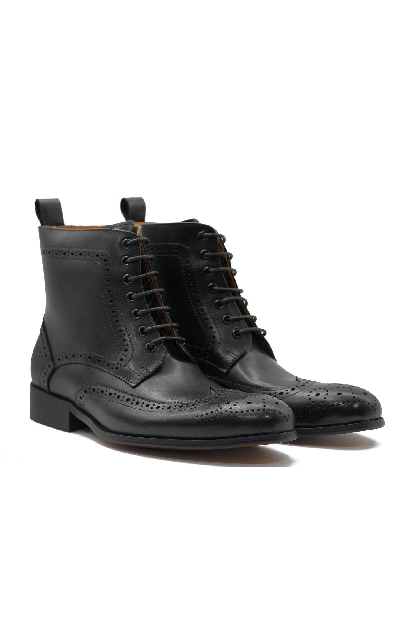 BLACK DERBY LEATHER BOOTS