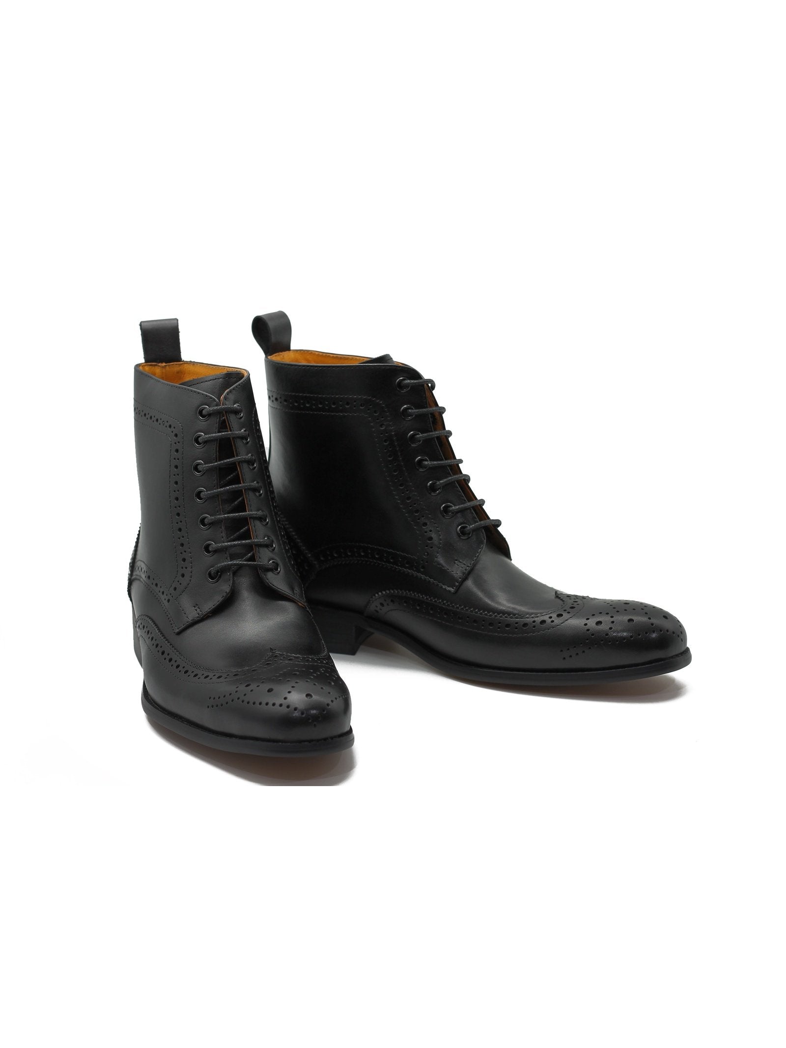 BLACK DERBY LEATHER BOOTS
