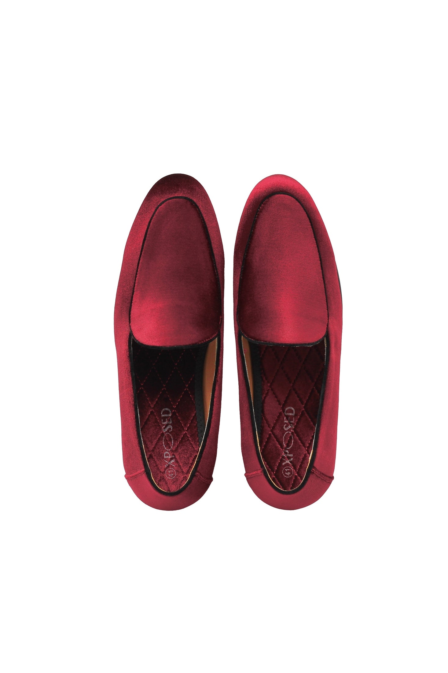 MAROON VELVET TUXEDO SLIPPERS