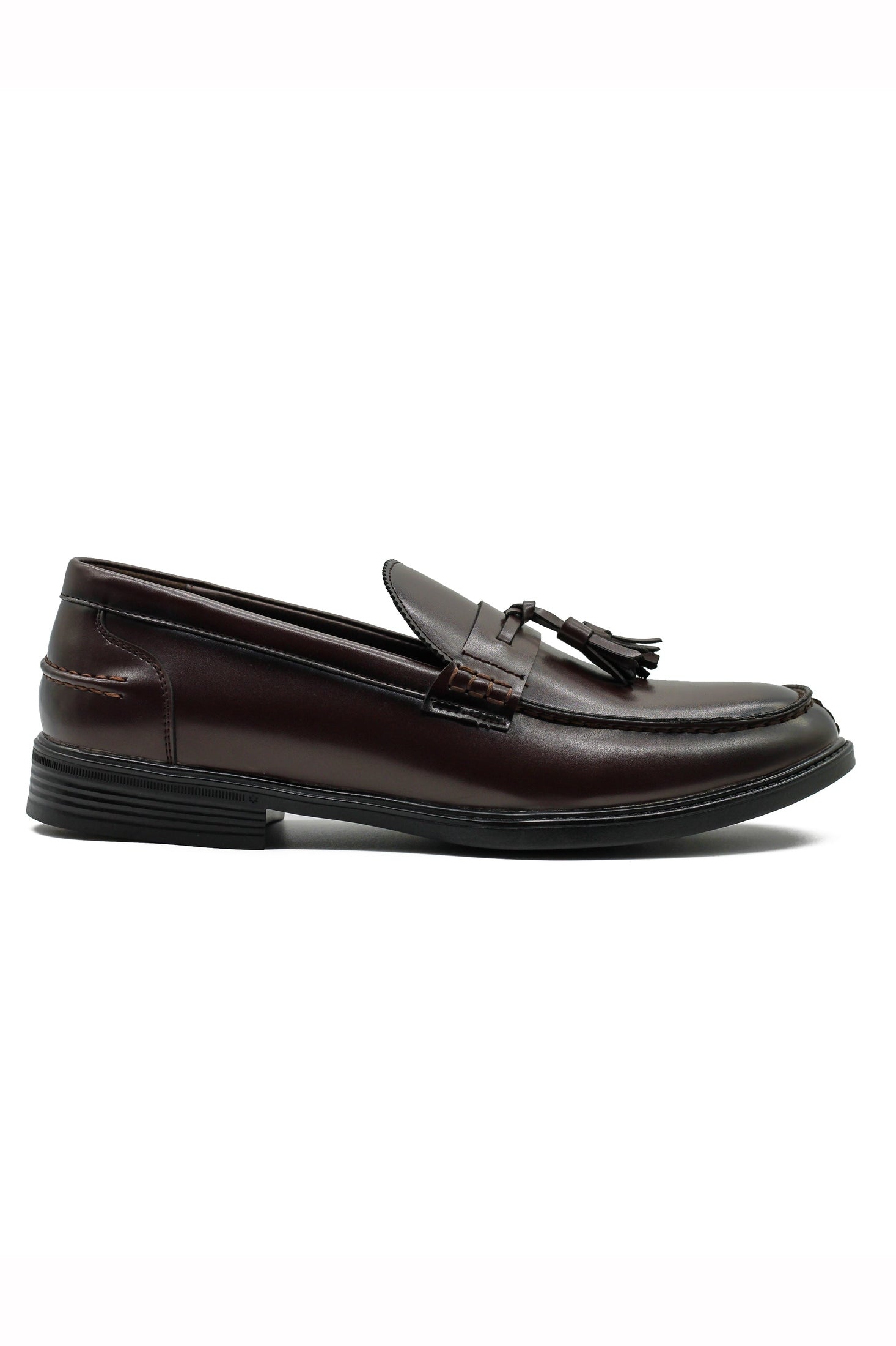 Men’s Brown Faux Leather Retro Tassel Loafers
