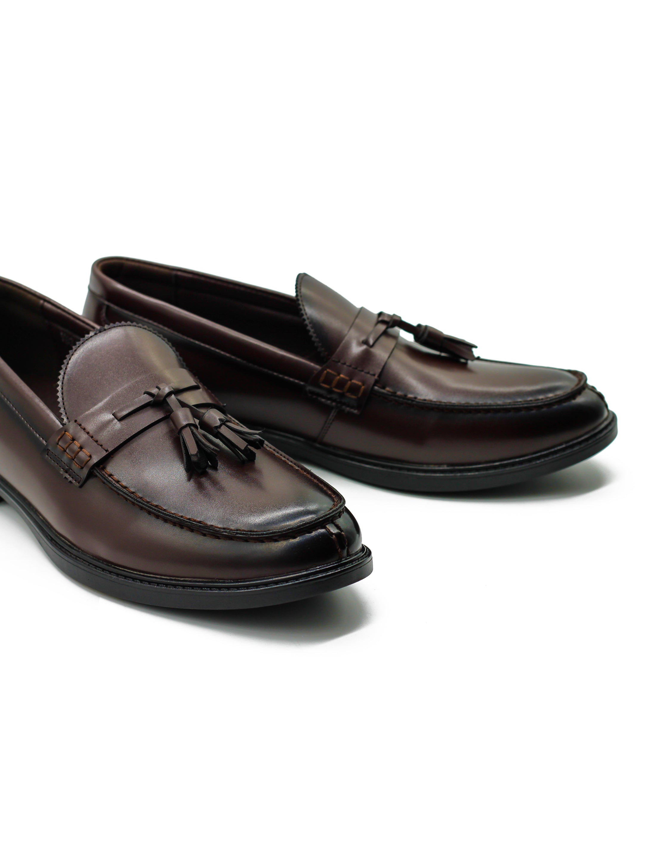 Men’s Brown Faux Leather Retro Tassel Loafers