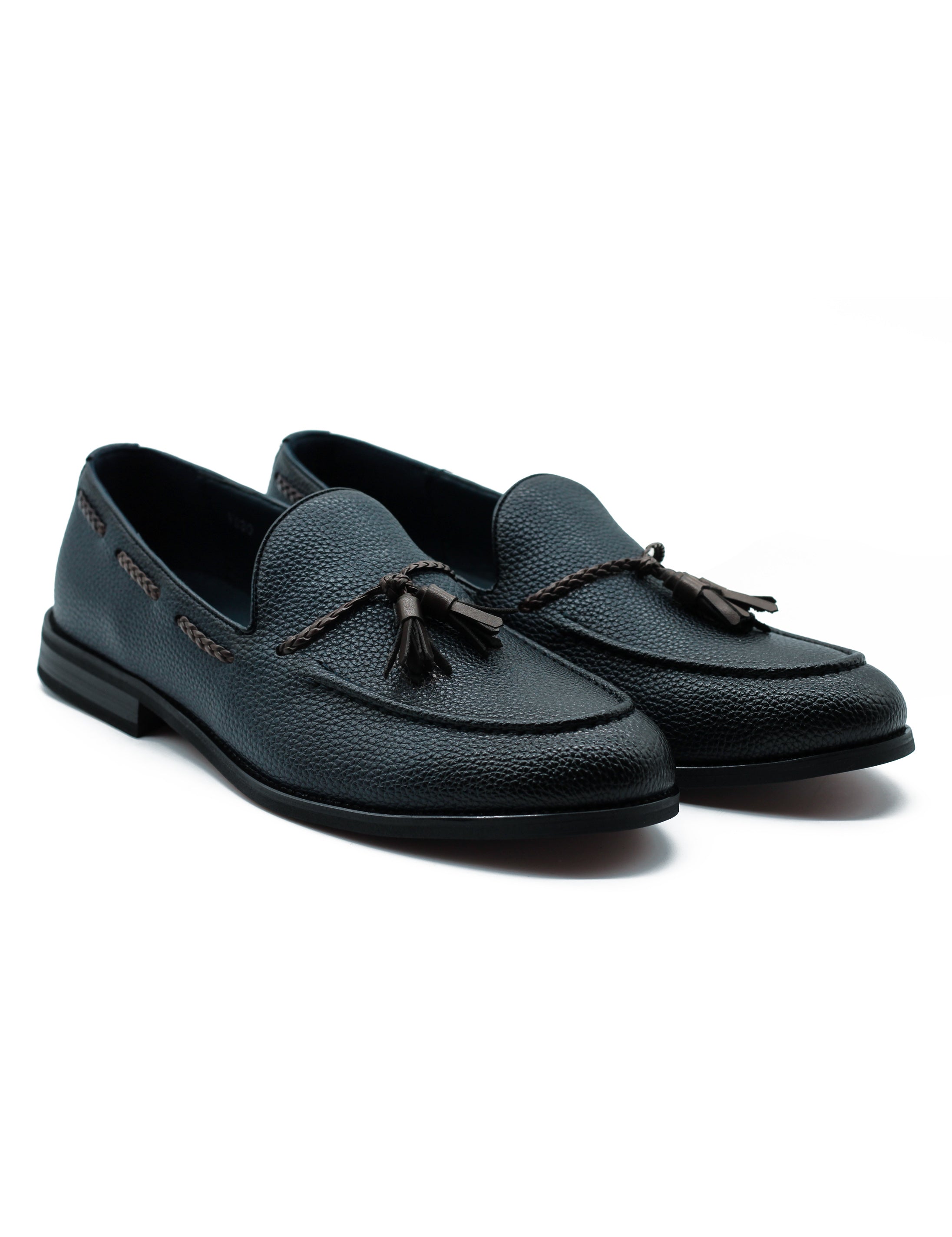 Men’s Navy Faux Leather Tassel Loafers