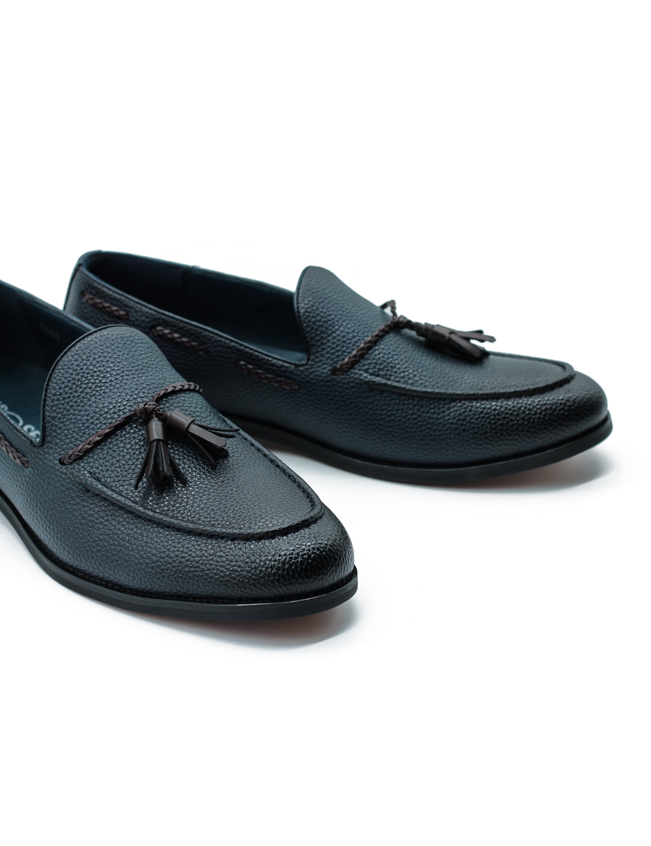 Men’s Navy Faux Leather Tassel Loafers