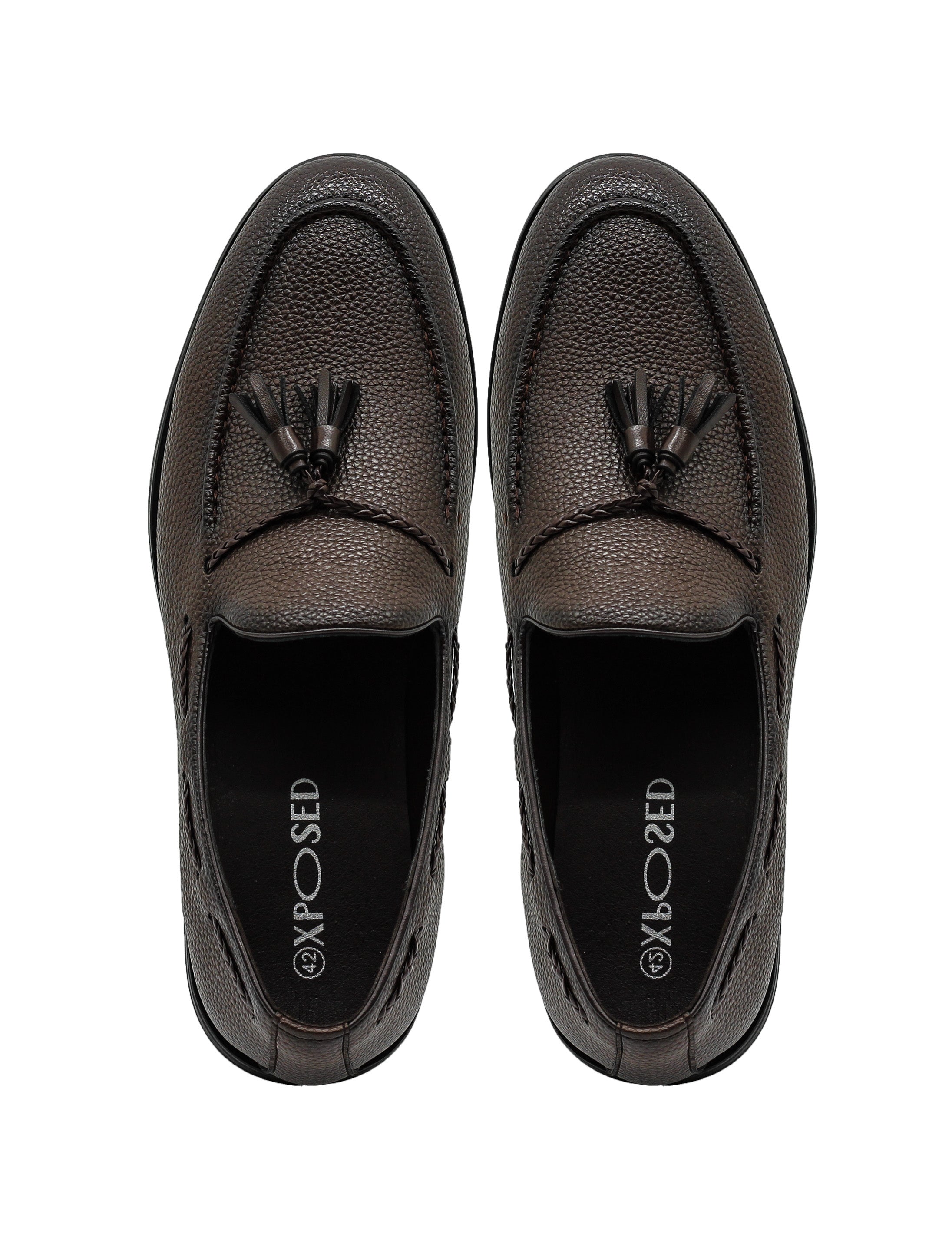 Men’s Brown Faux Leather Tassel Loafers