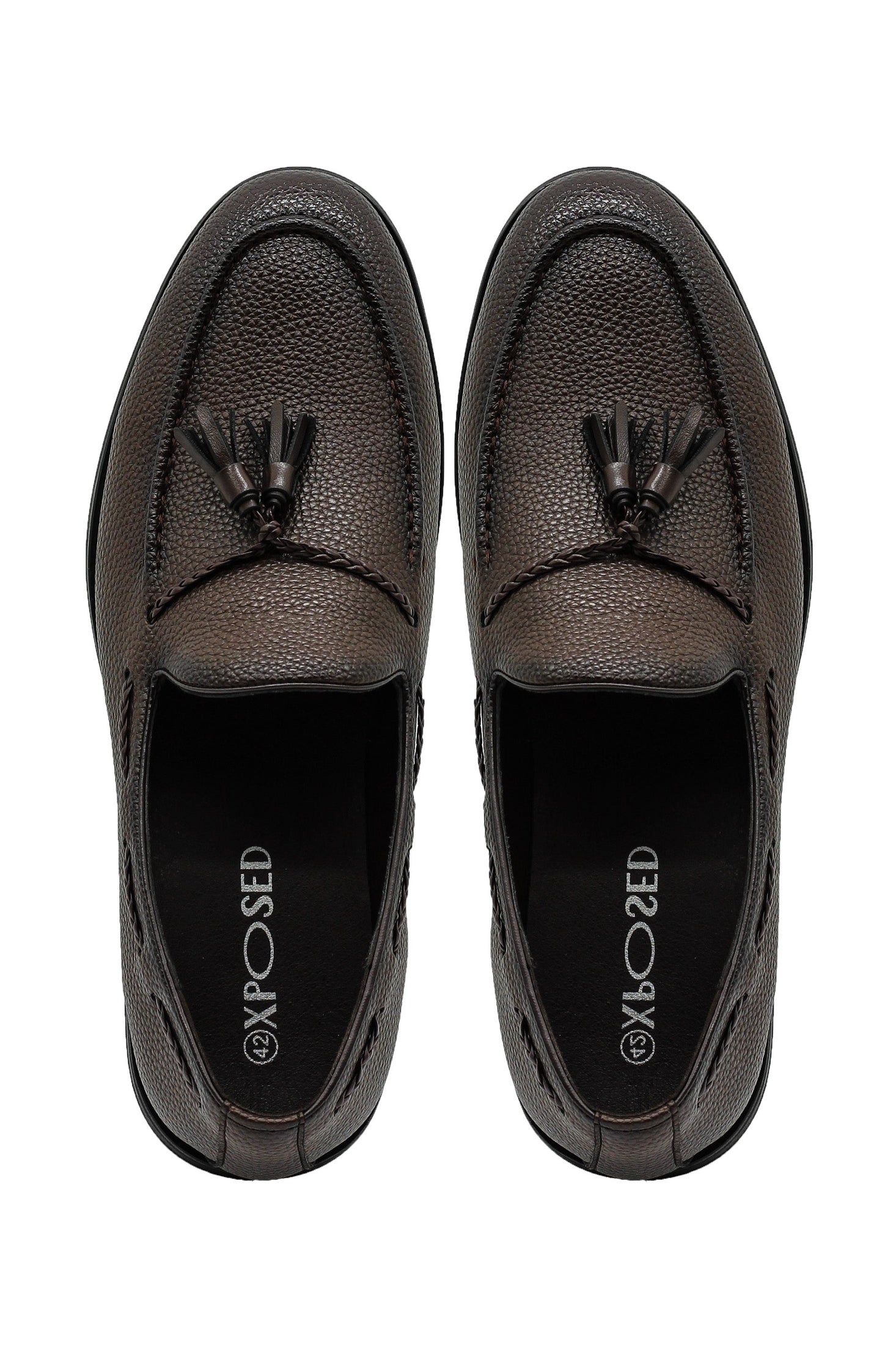 Men’s Brown Faux Leather Tassel Loafers