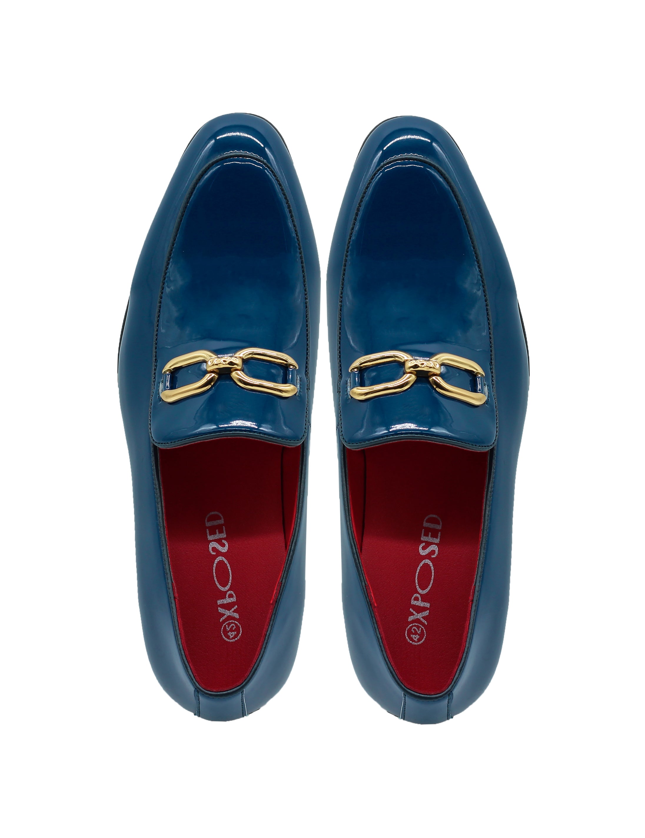 PATENT LEATHER GOLD BUCKLE LOAFER