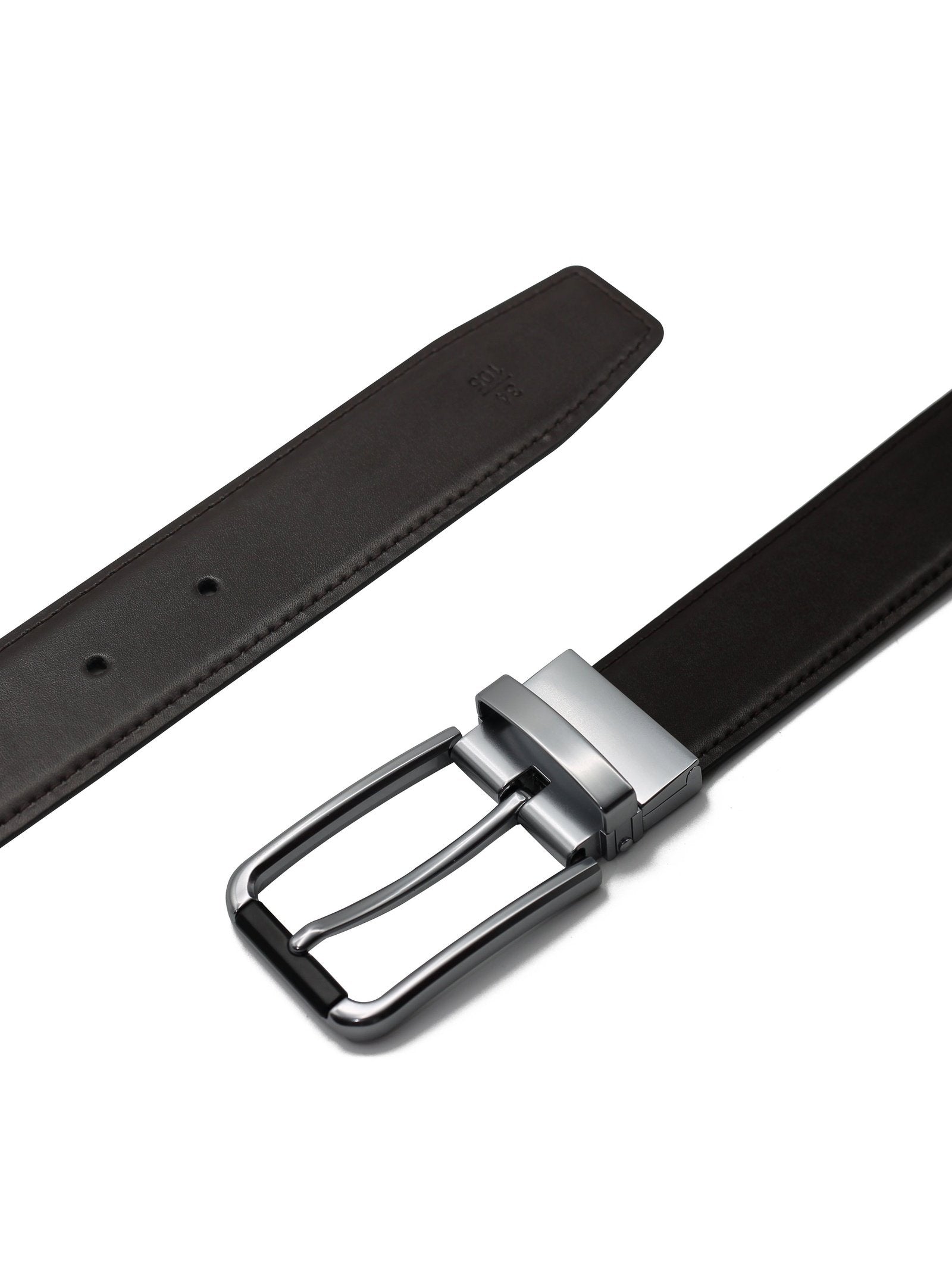 BROWN & BLACK LEATHER REVERSIBLE BELT