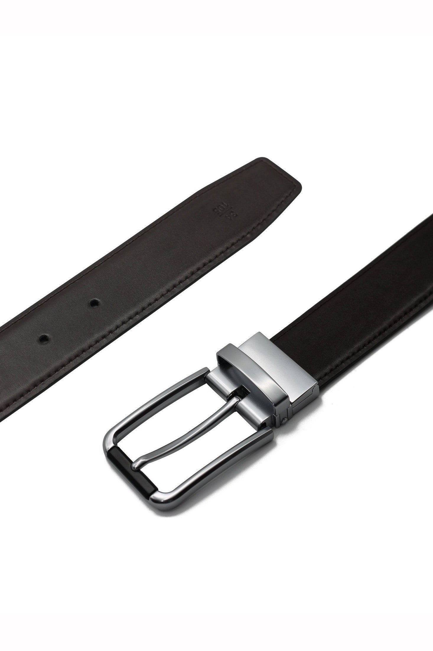 BROWN & BLACK LEATHER REVERSIBLE BELT