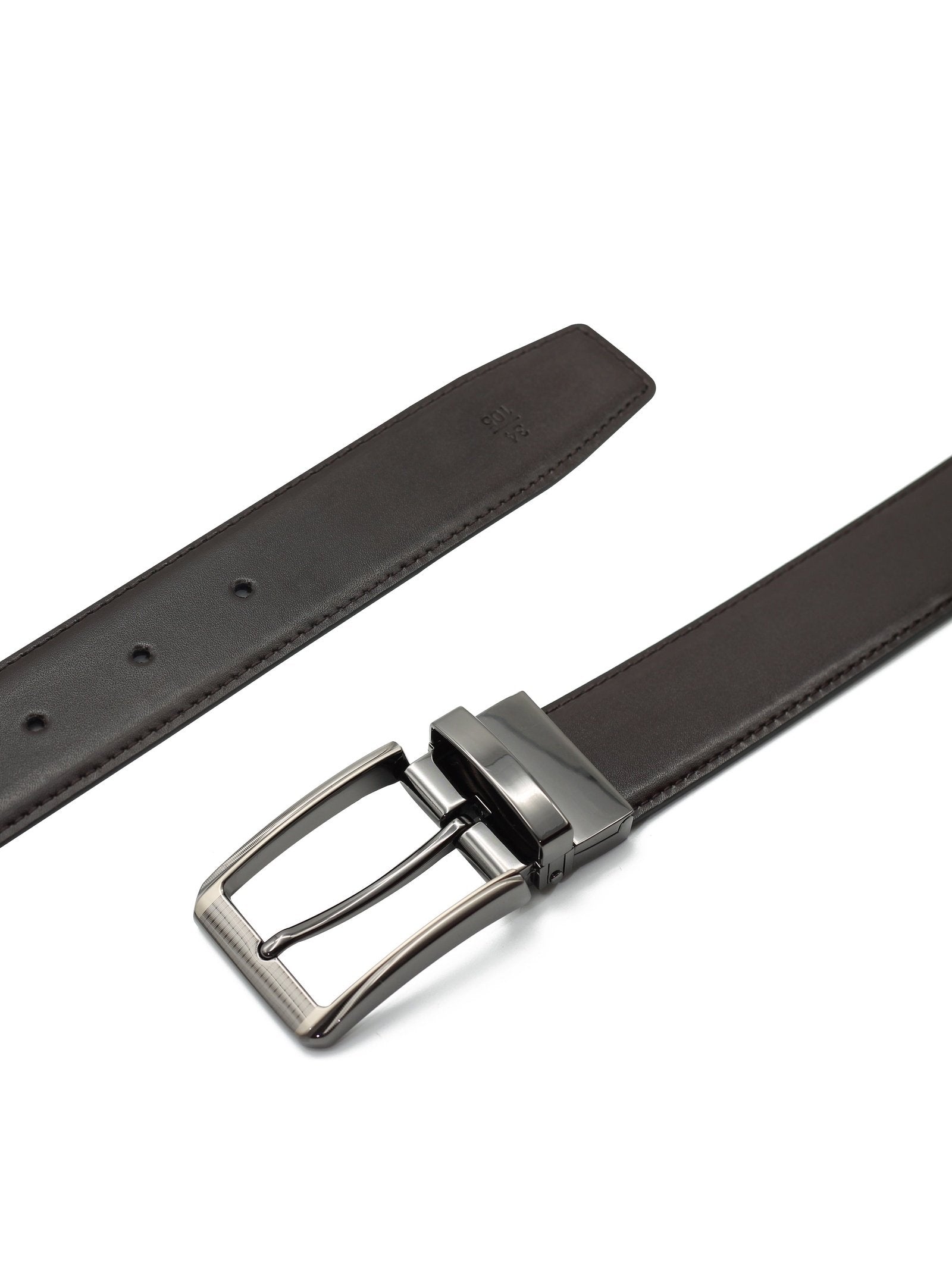 BLACK & BROWN LEATHER REVERSIBLE BELT