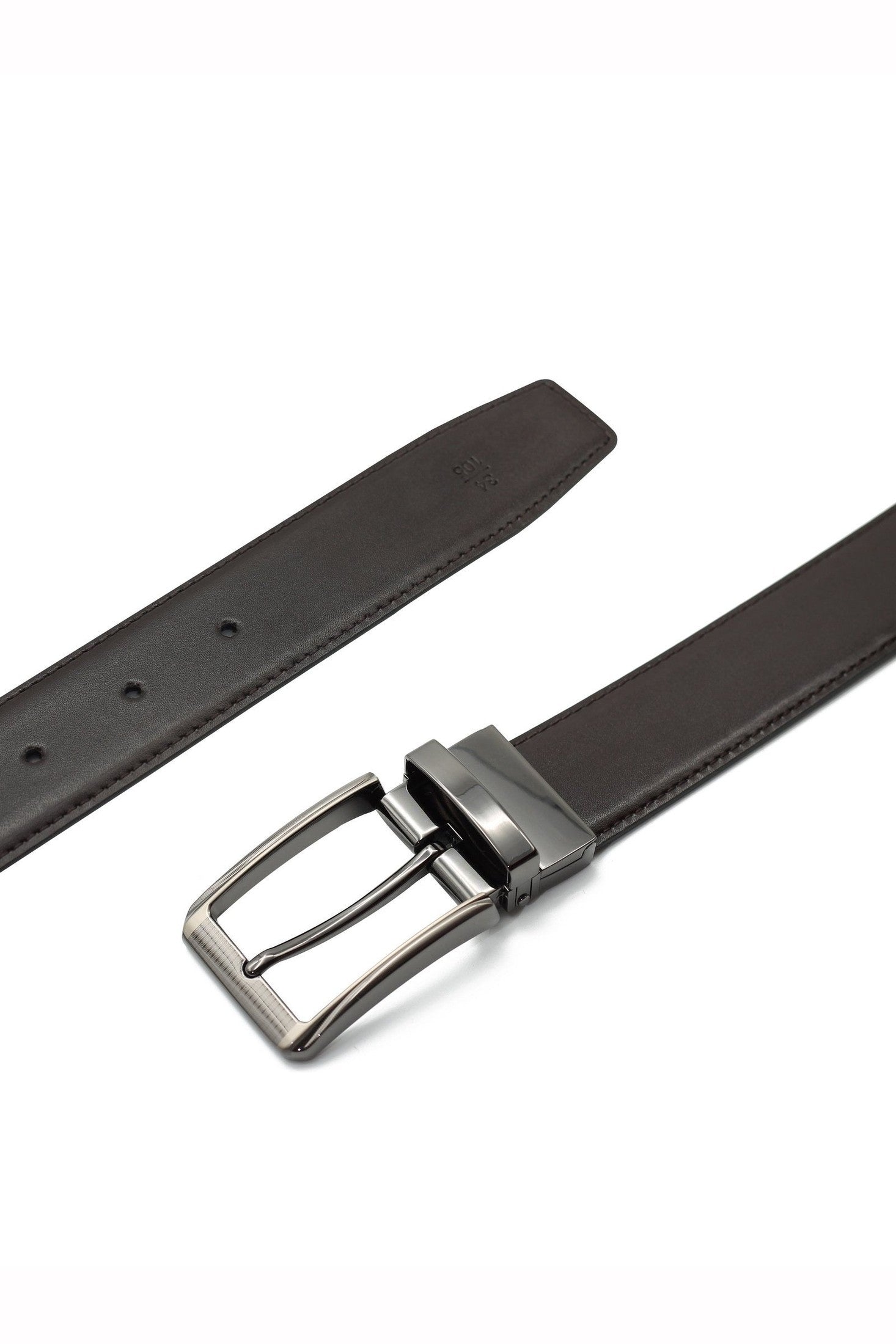 BLACK & BROWN LEATHER REVERSIBLE BELT