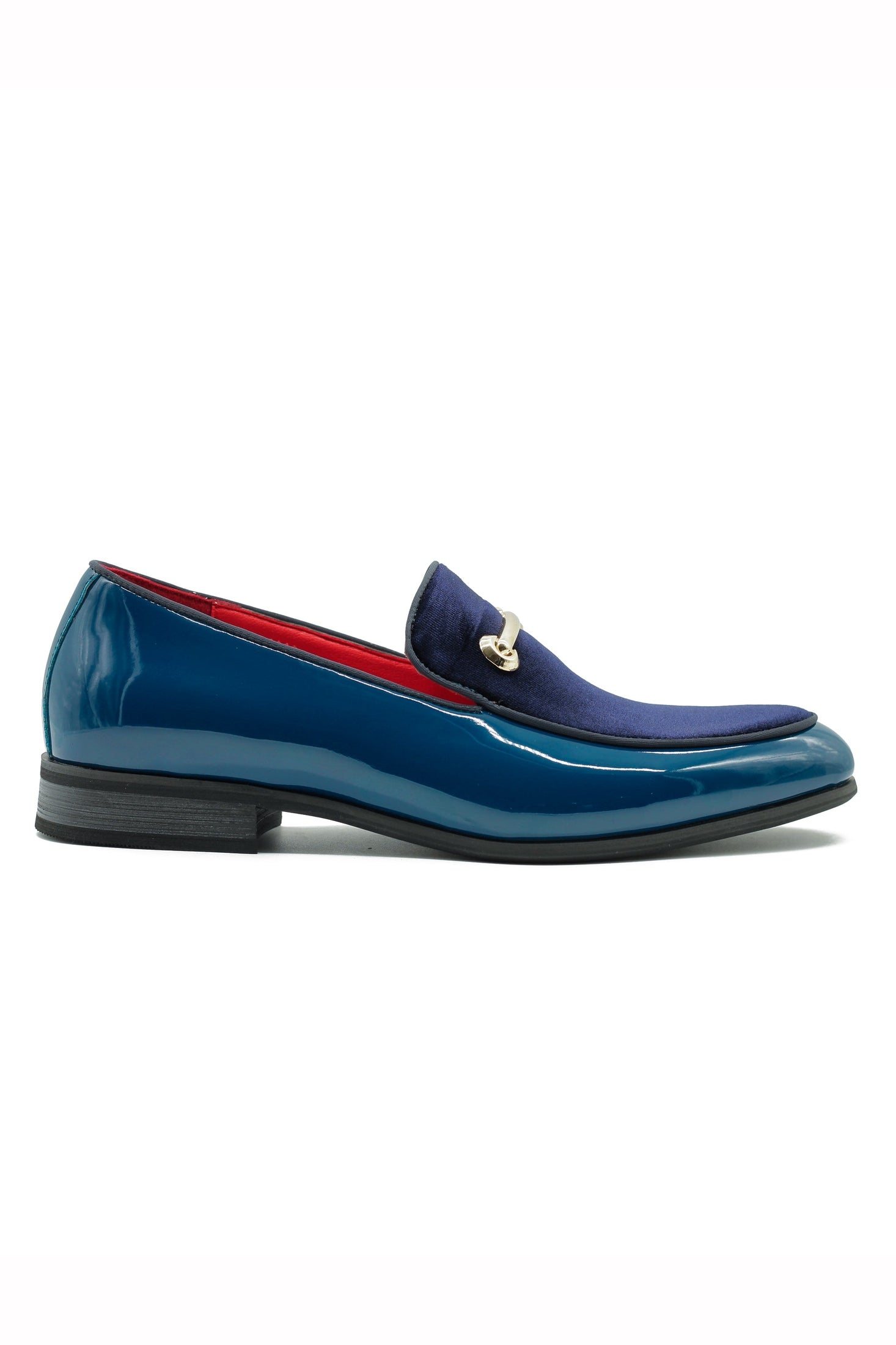 VELVET SHINY LOAFERS WITH BUCKLE