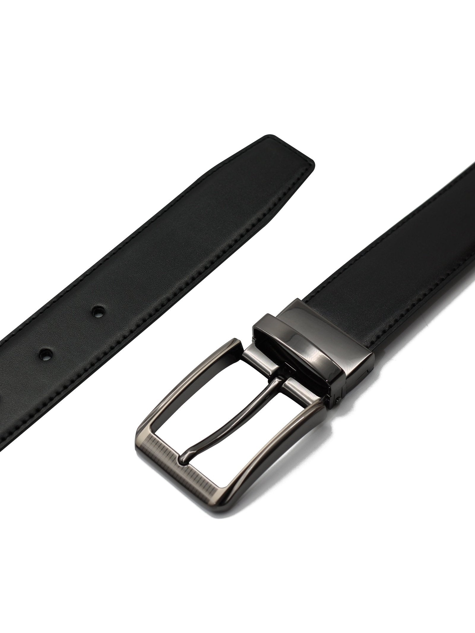 BLACK & BROWN LEATHER REVERSIBLE BELT