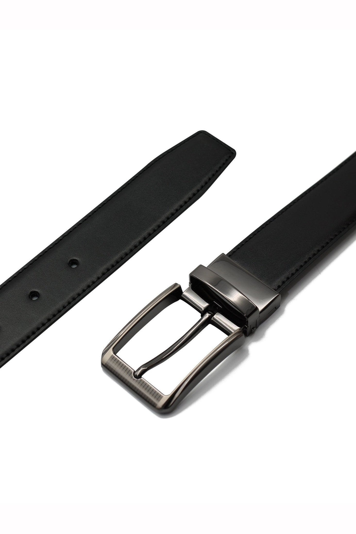 BLACK & BROWN LEATHER REVERSIBLE BELT