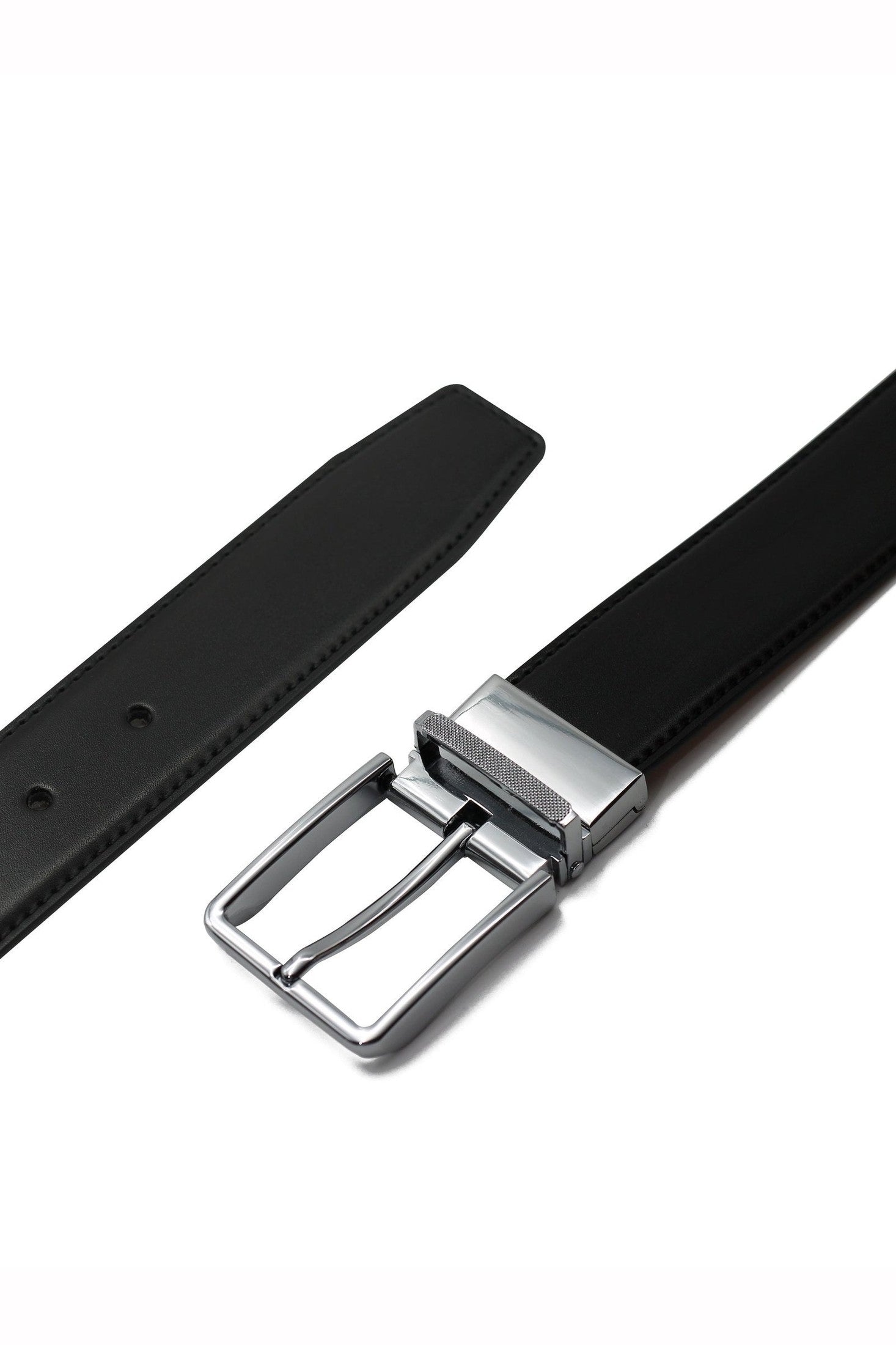 BLACK & TAN LEATHER REVERSIBLE BELT