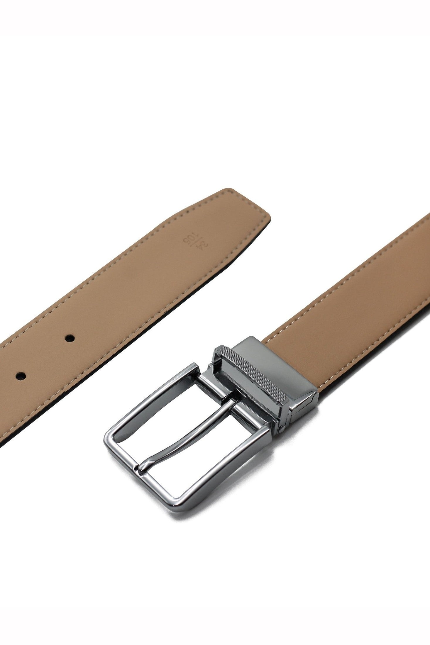 BLACK & TAN LEATHER REVERSIBLE BELT