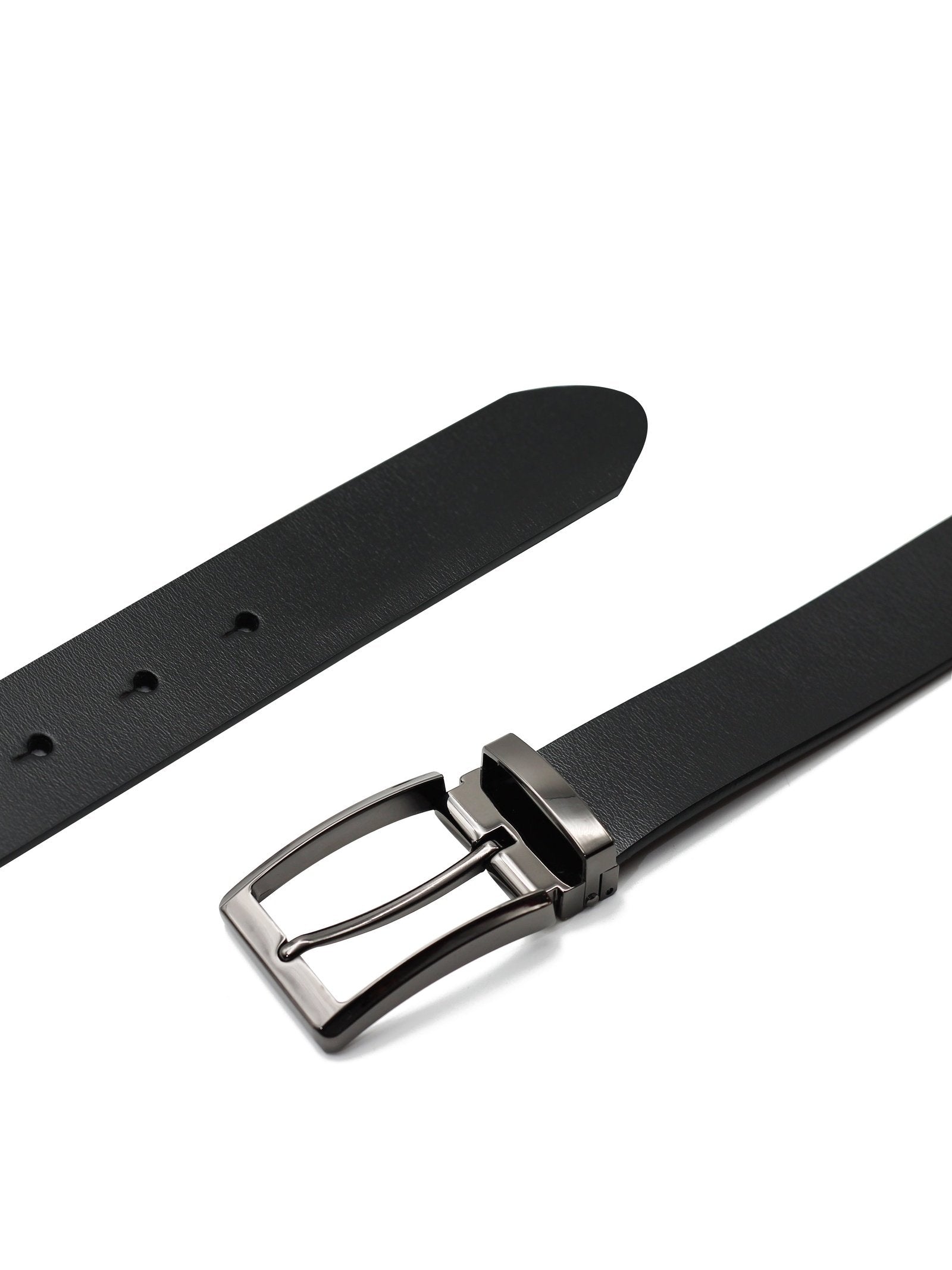 BLACK LEATHER BUCKLE BELT