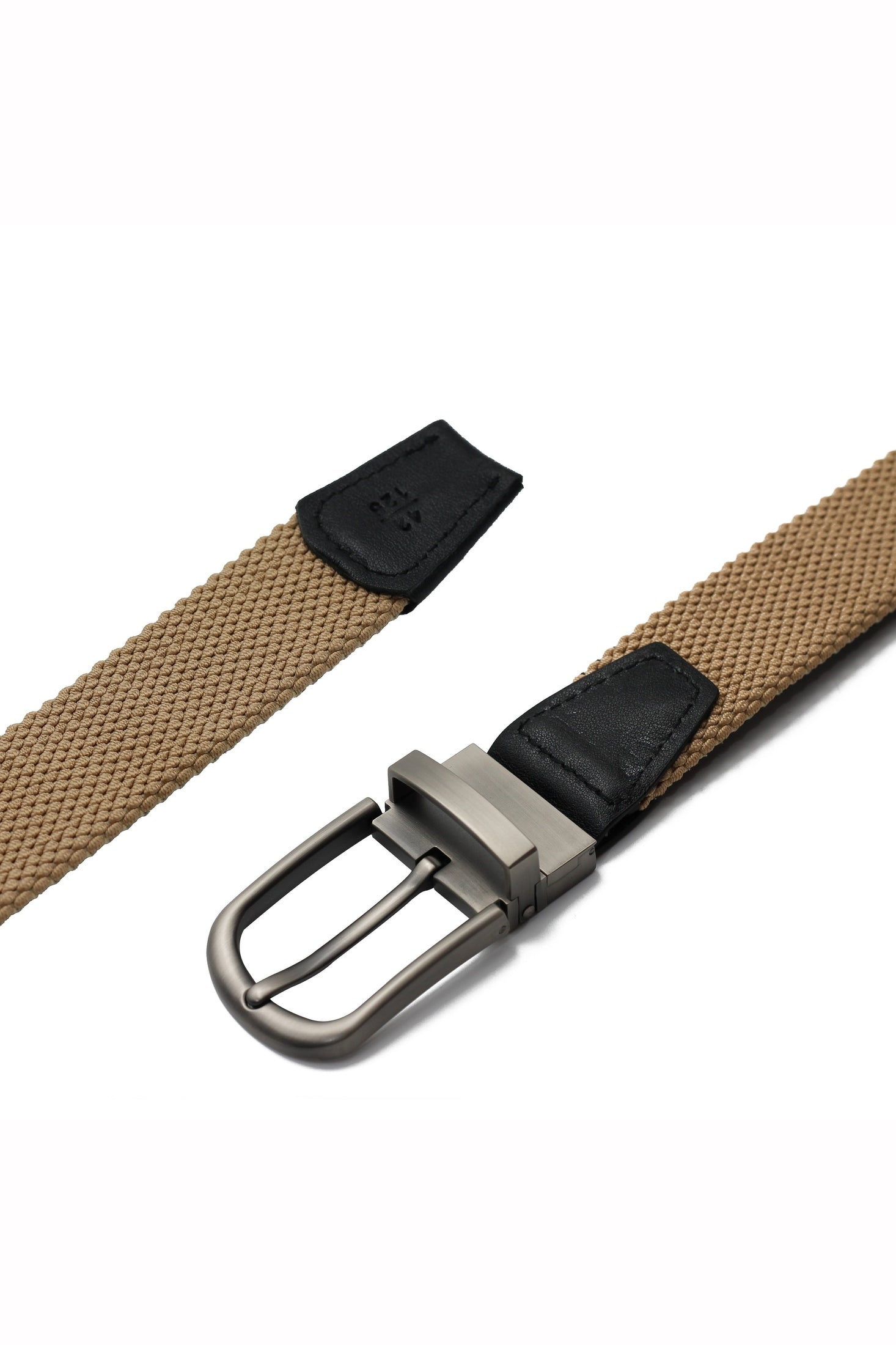 BLACK & TAN STRIPE REVERSIBLE STRETCH BELT