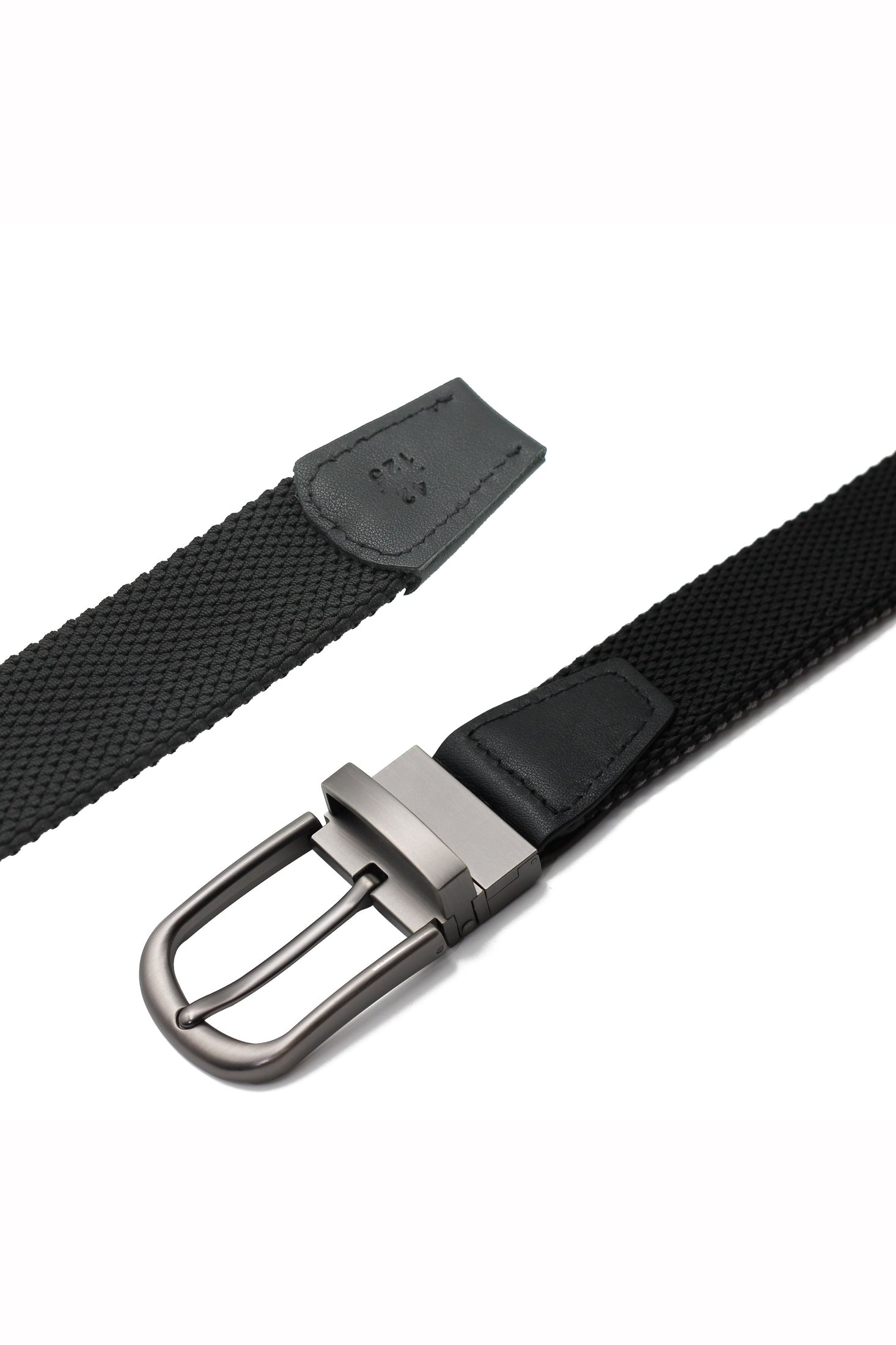 BLACK & GREY REVERSIBLE STRETCH BELT