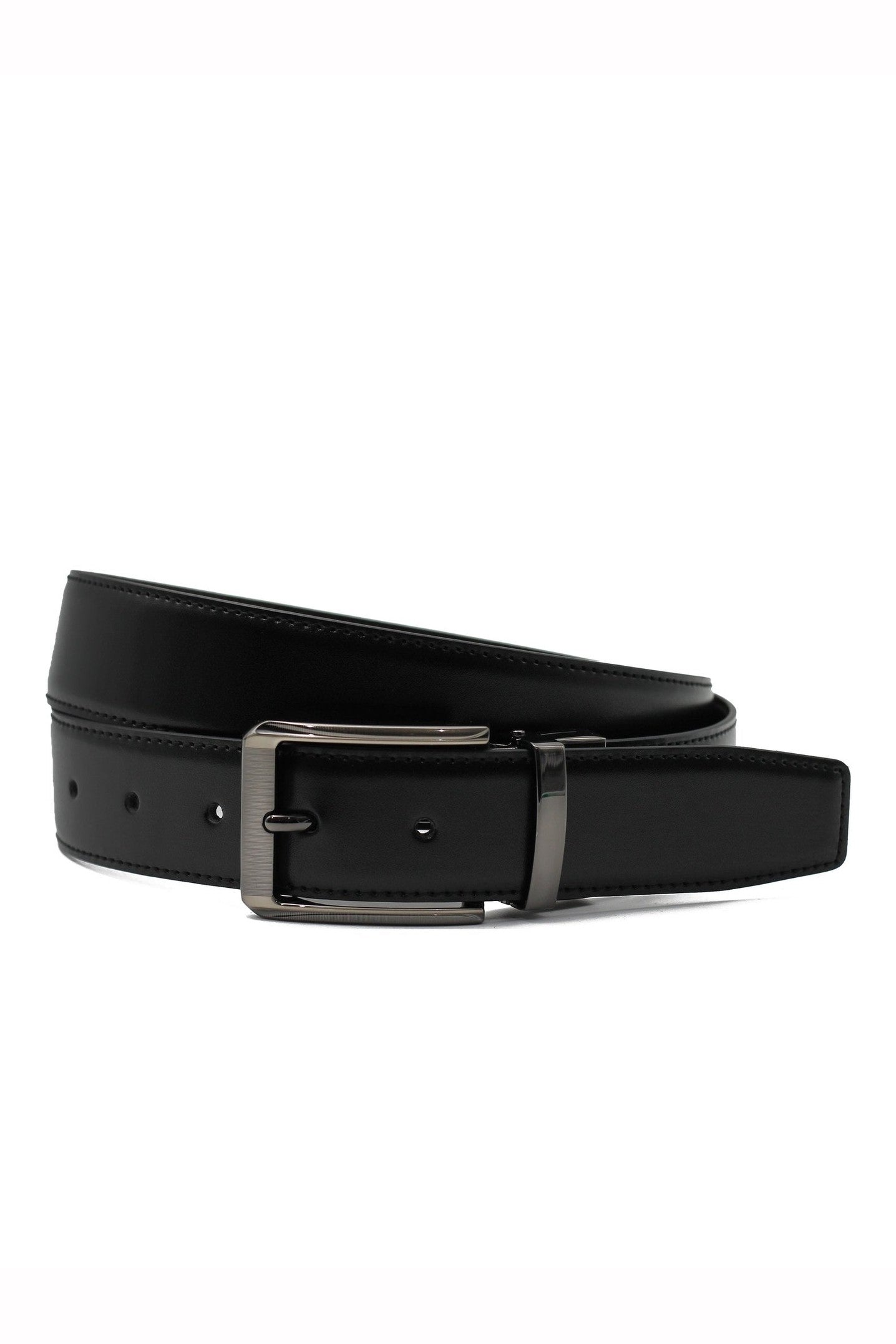 BLACK & BROWN LEATHER REVERSIBLE BELT