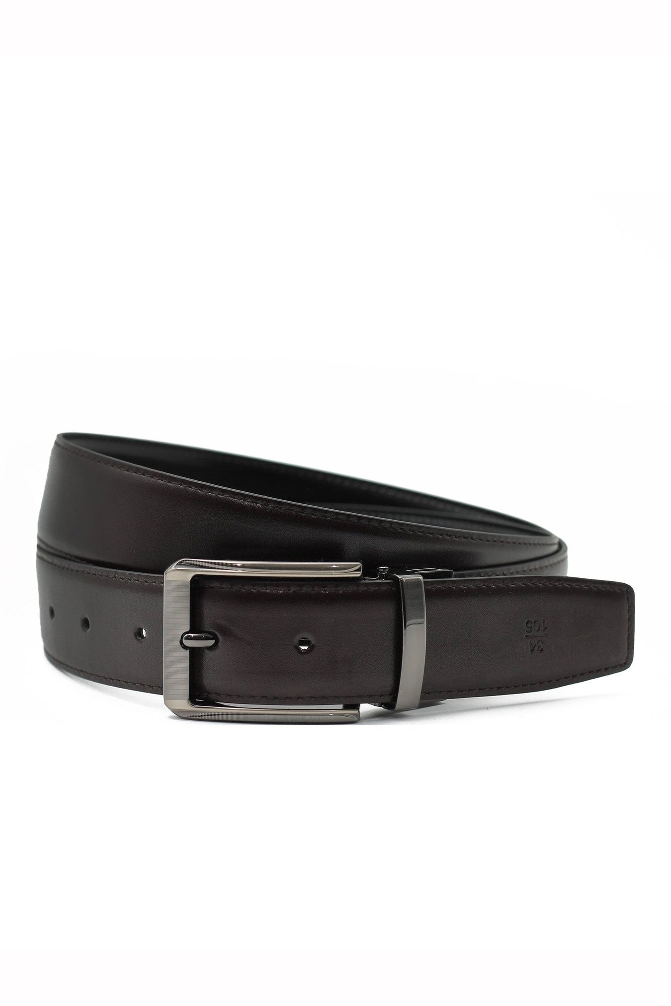 BLACK & BROWN LEATHER REVERSIBLE BELT