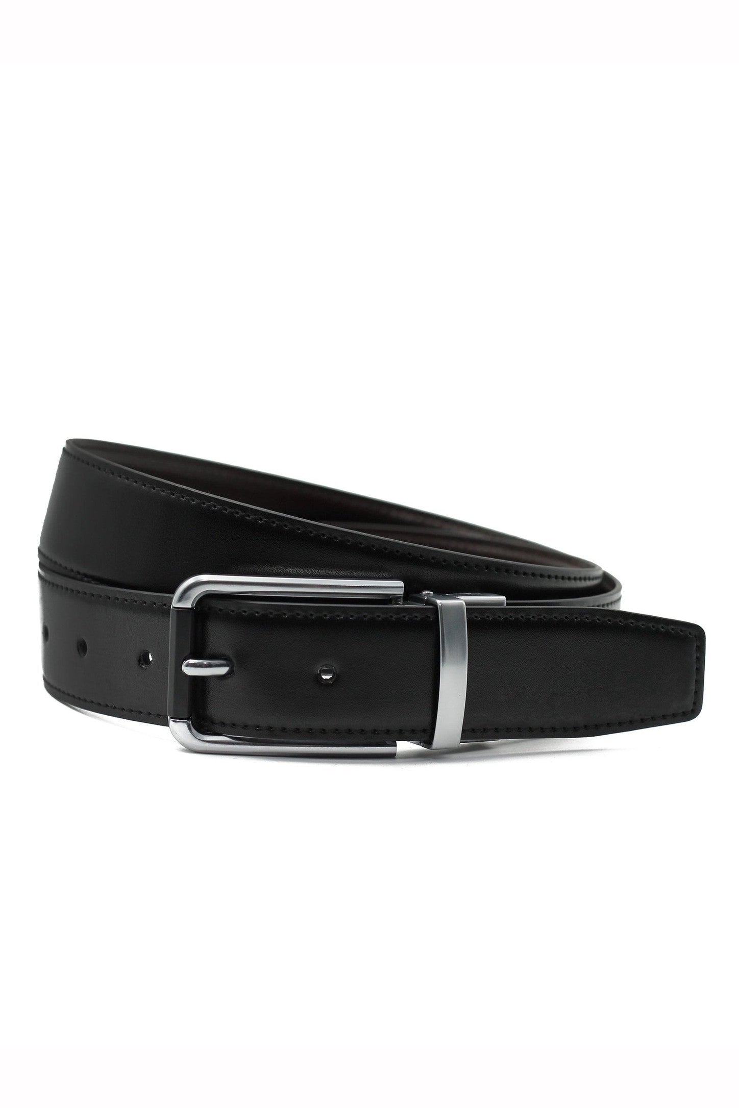 BROWN & BLACK LEATHER REVERSIBLE BELT