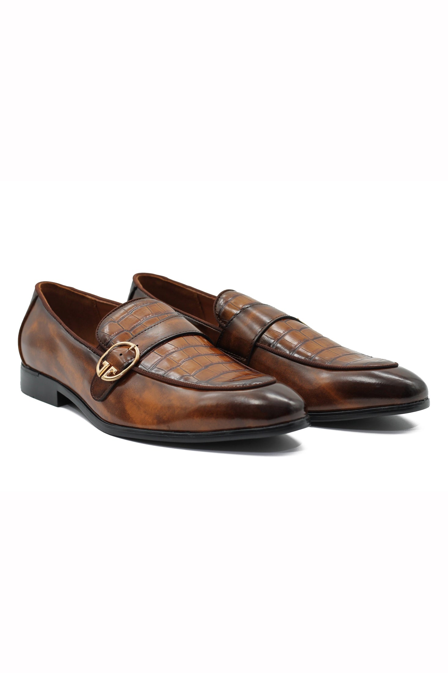 PRINTED MONK STRAP LOAFERS