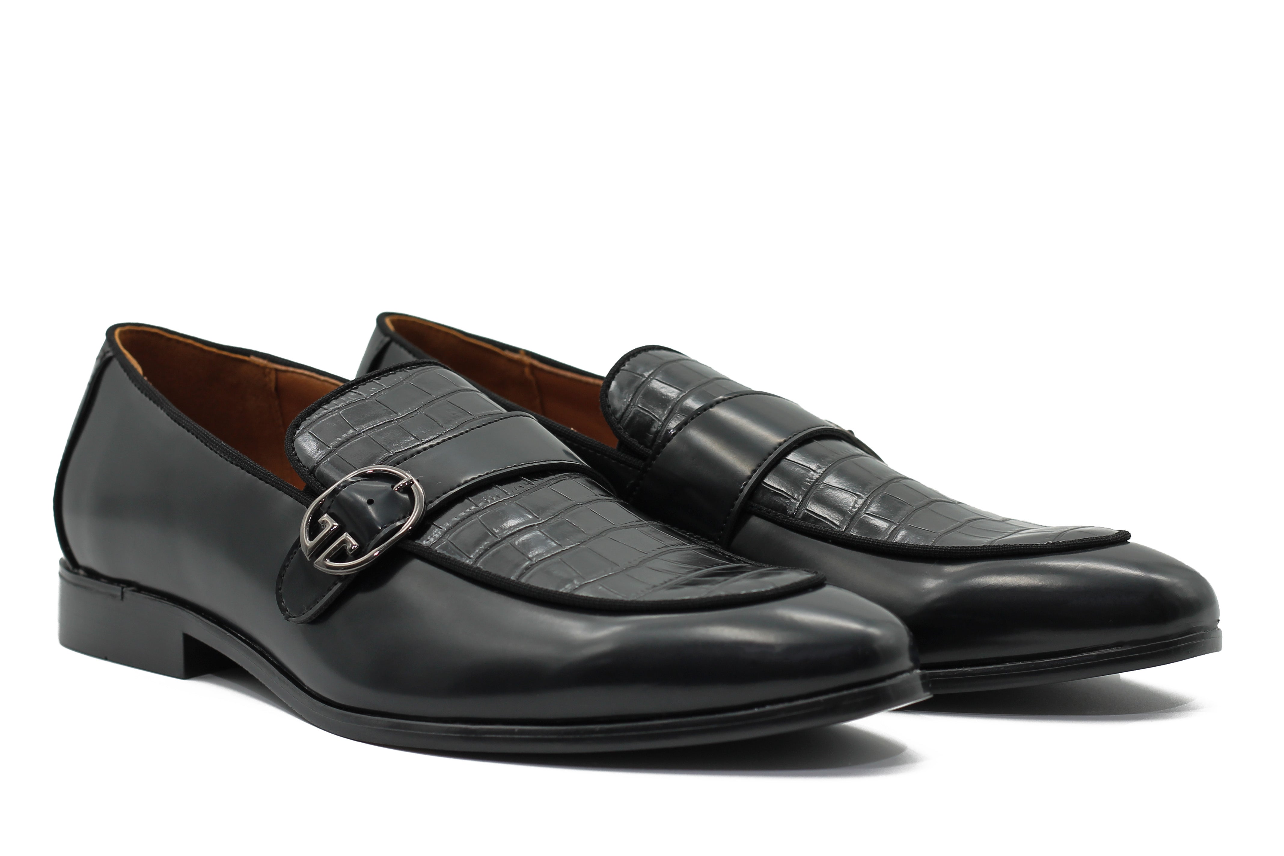 PRINTED MONK STRAP LOAFERS